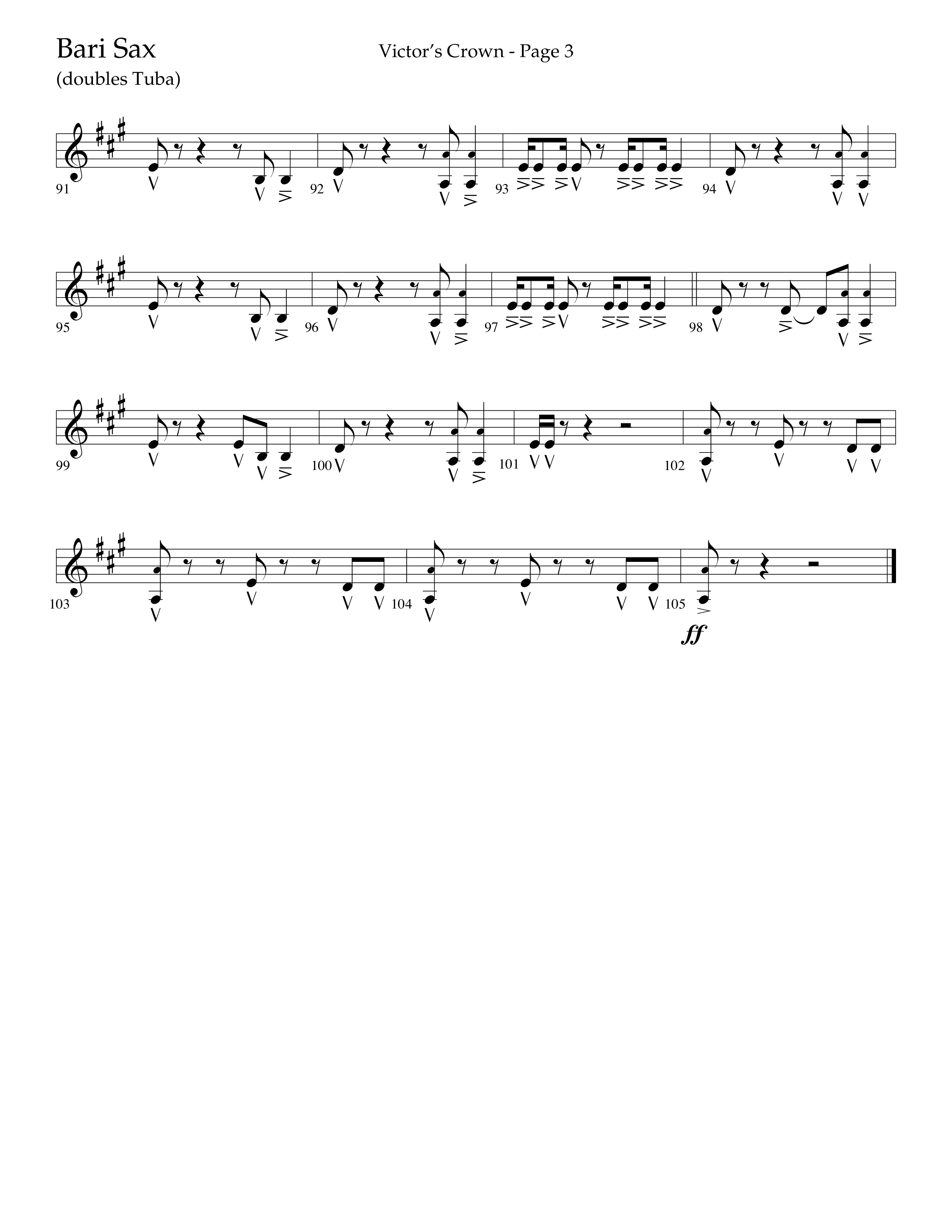 Victor's Crown (Choral Anthem SATB) Bari Sax (Lifeway Choral / Arr. David T. Clydesdale)