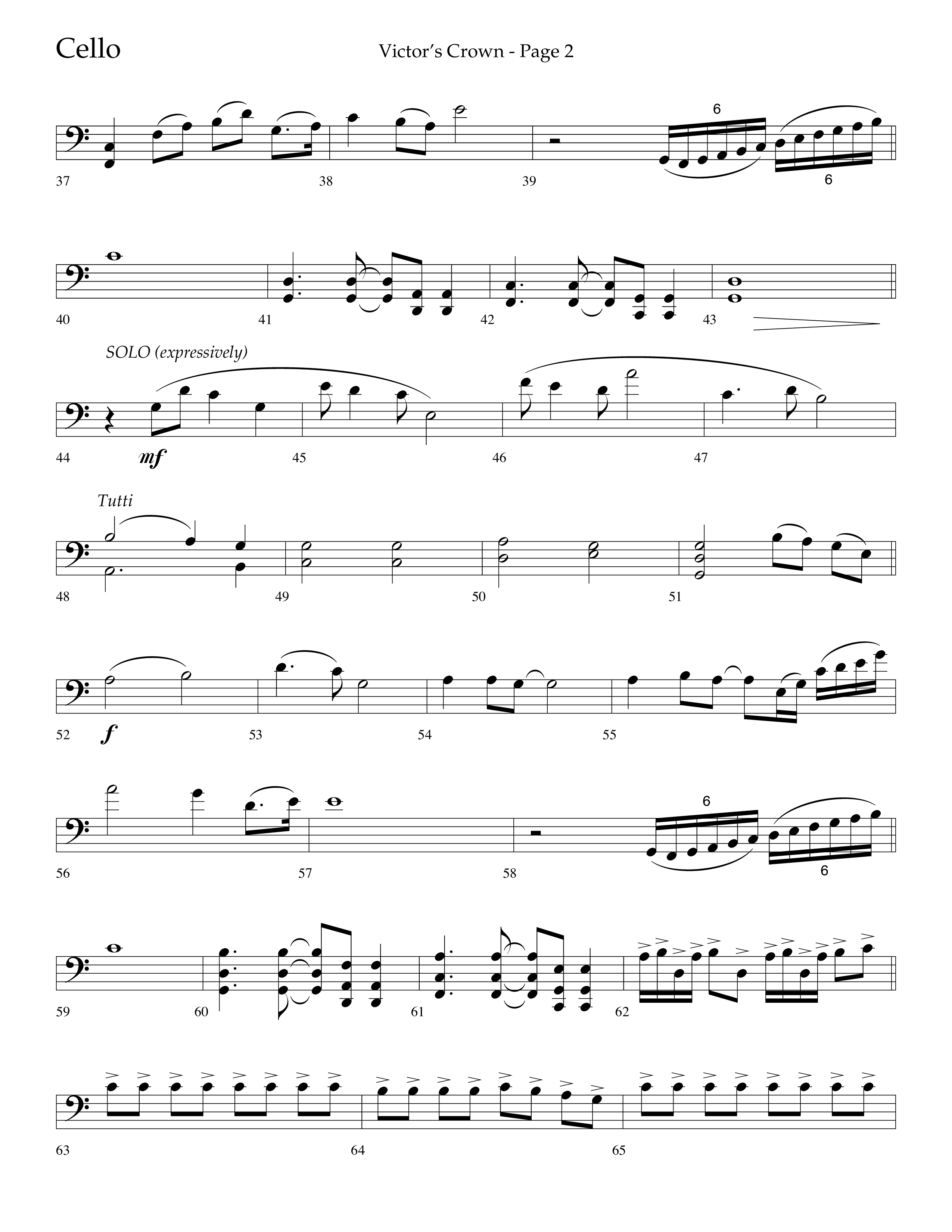 Victor's Crown (Choral Anthem SATB) Cello (Lifeway Choral / Arr. David T. Clydesdale)