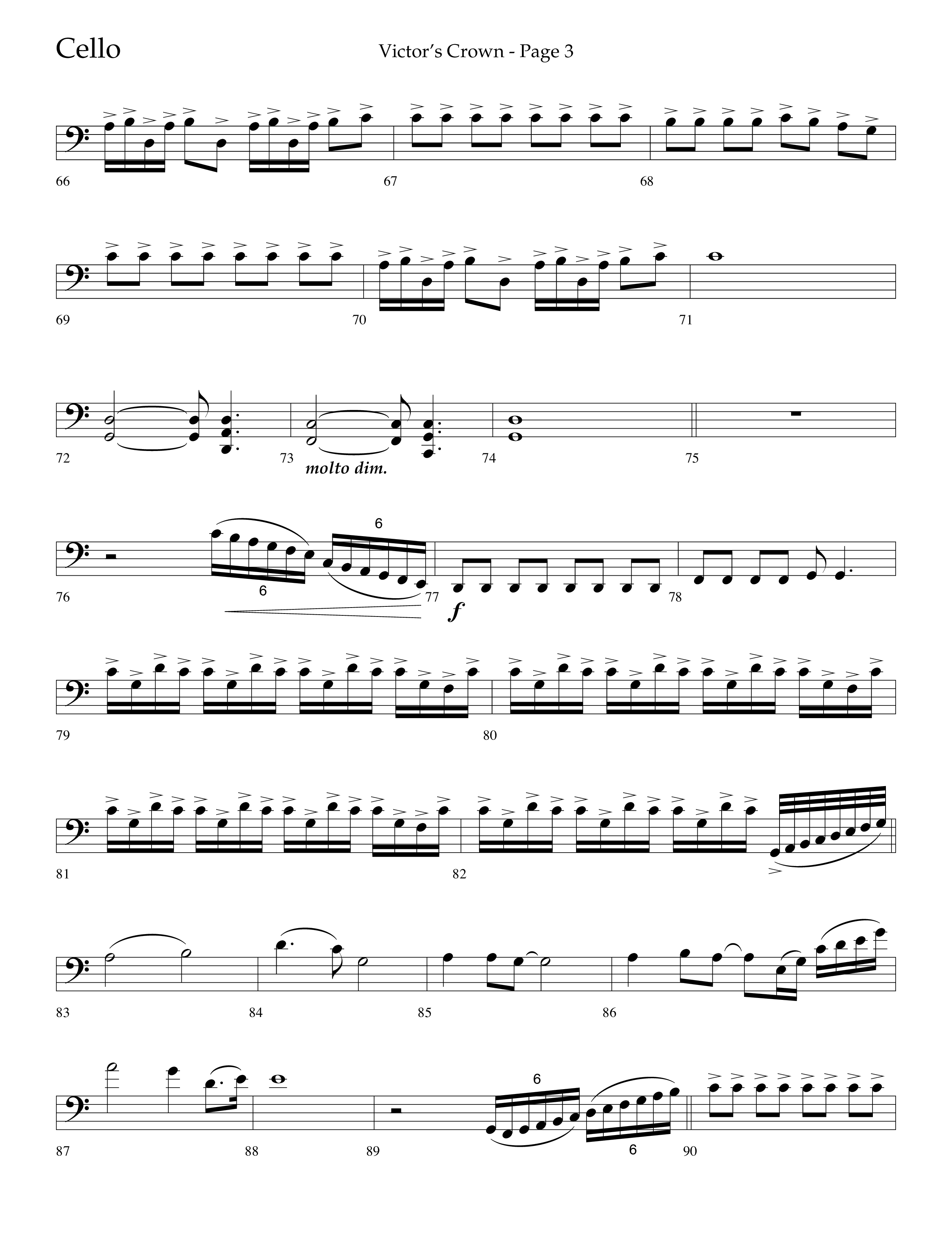 Victor's Crown (Choral Anthem SATB) Cello (Lifeway Choral / Arr. David T. Clydesdale)