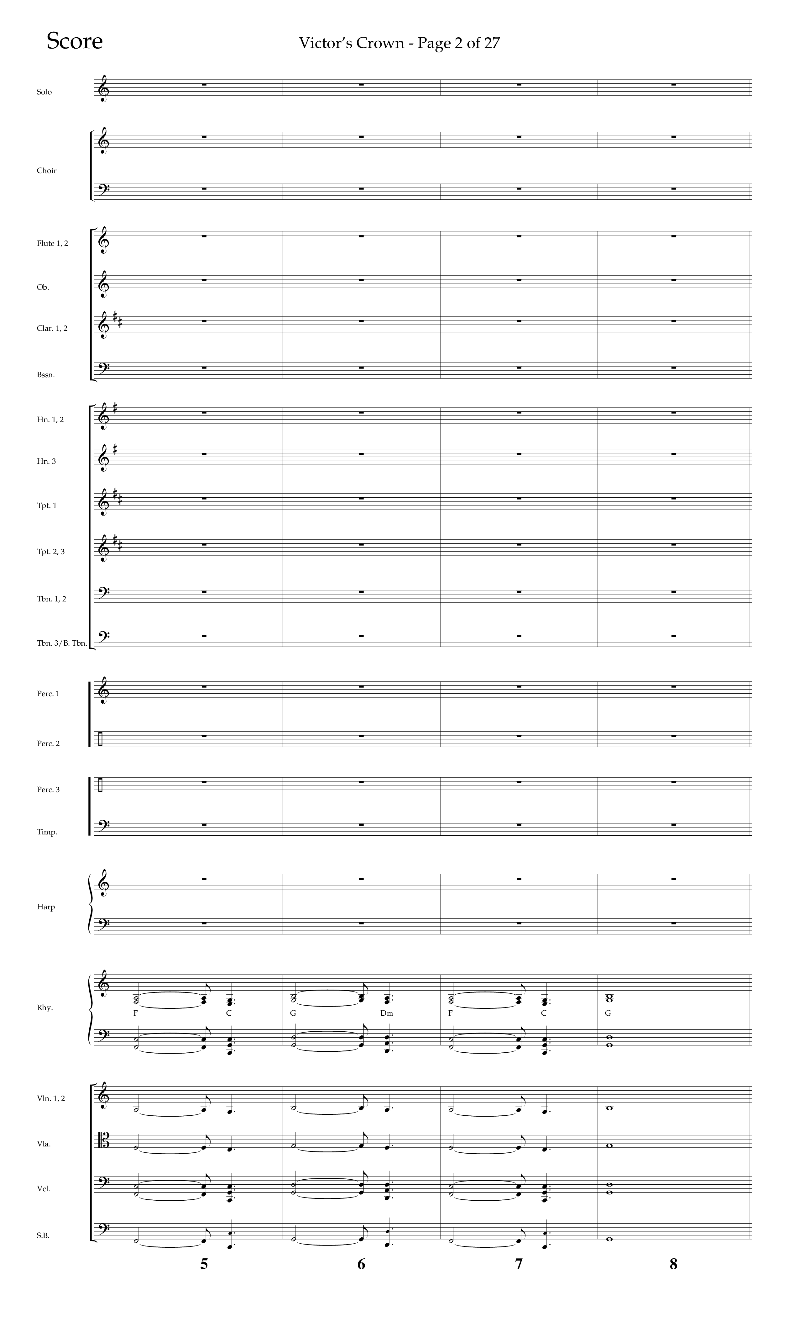 Victor's Crown (Choral Anthem SATB) Orchestration (Lifeway Choral / Arr. David T. Clydesdale)