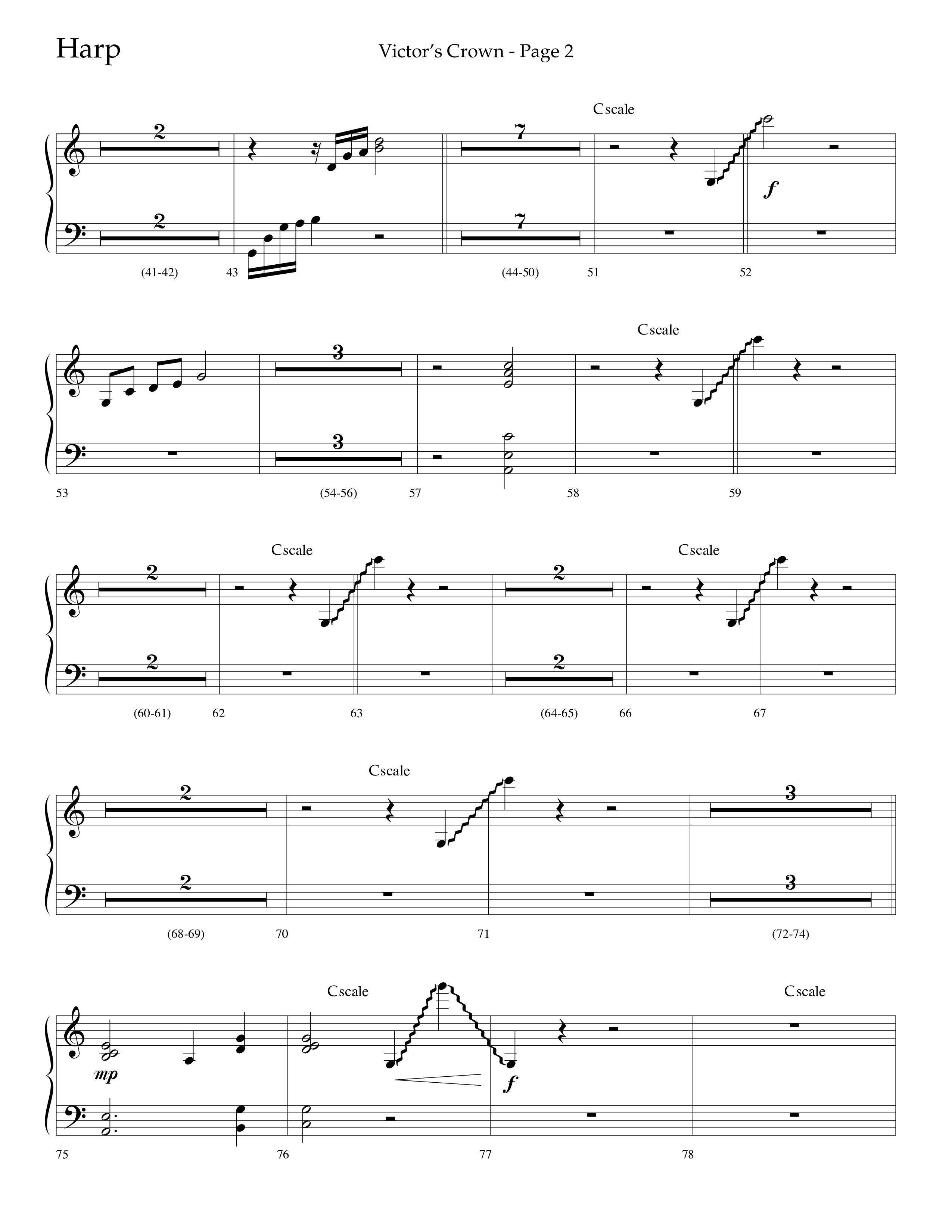 Victor's Crown (Choral Anthem SATB) Harp (Lifeway Choral / Arr. David T. Clydesdale)