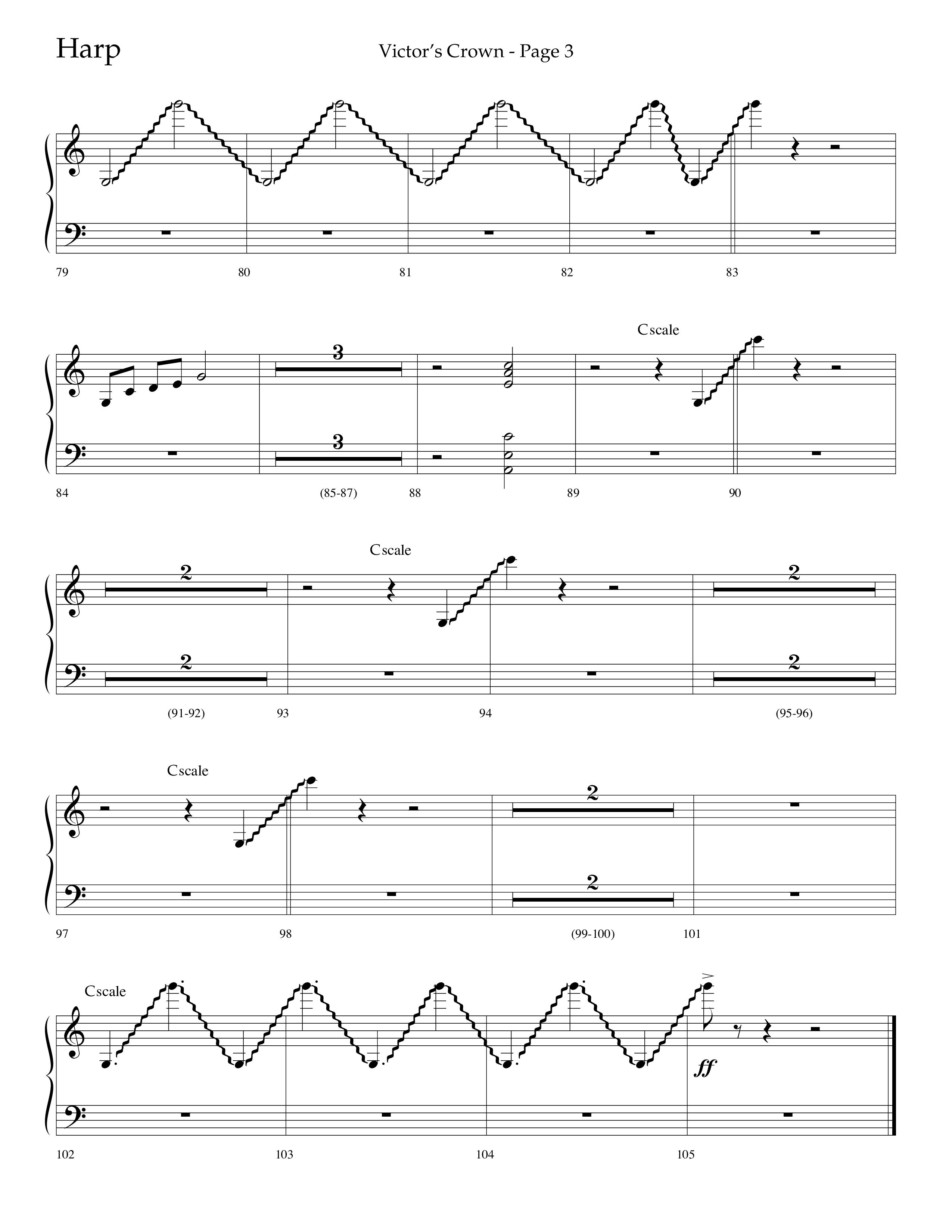 Victor's Crown (Choral Anthem SATB) Harp (Lifeway Choral / Arr. David T. Clydesdale)
