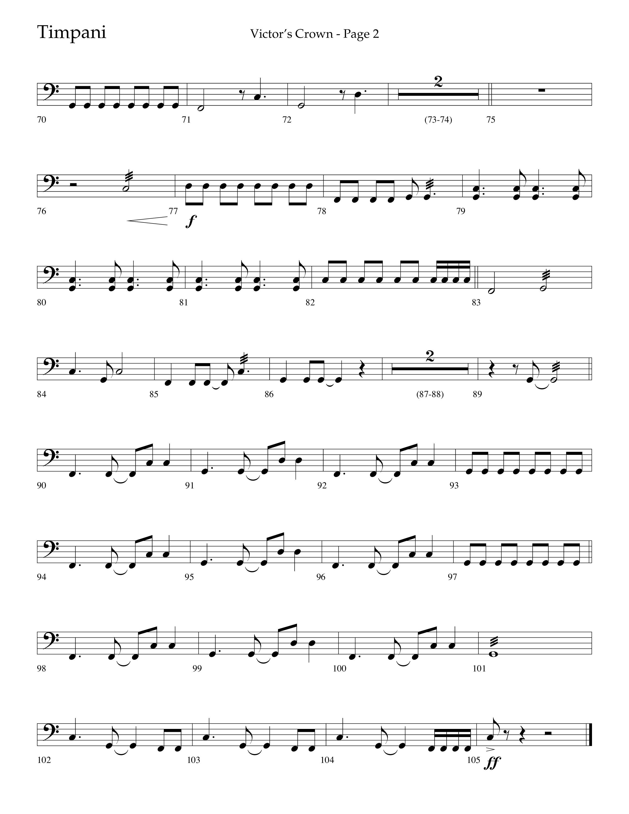 Victor's Crown (Choral Anthem SATB) Timpani (Lifeway Choral / Arr. David T. Clydesdale)