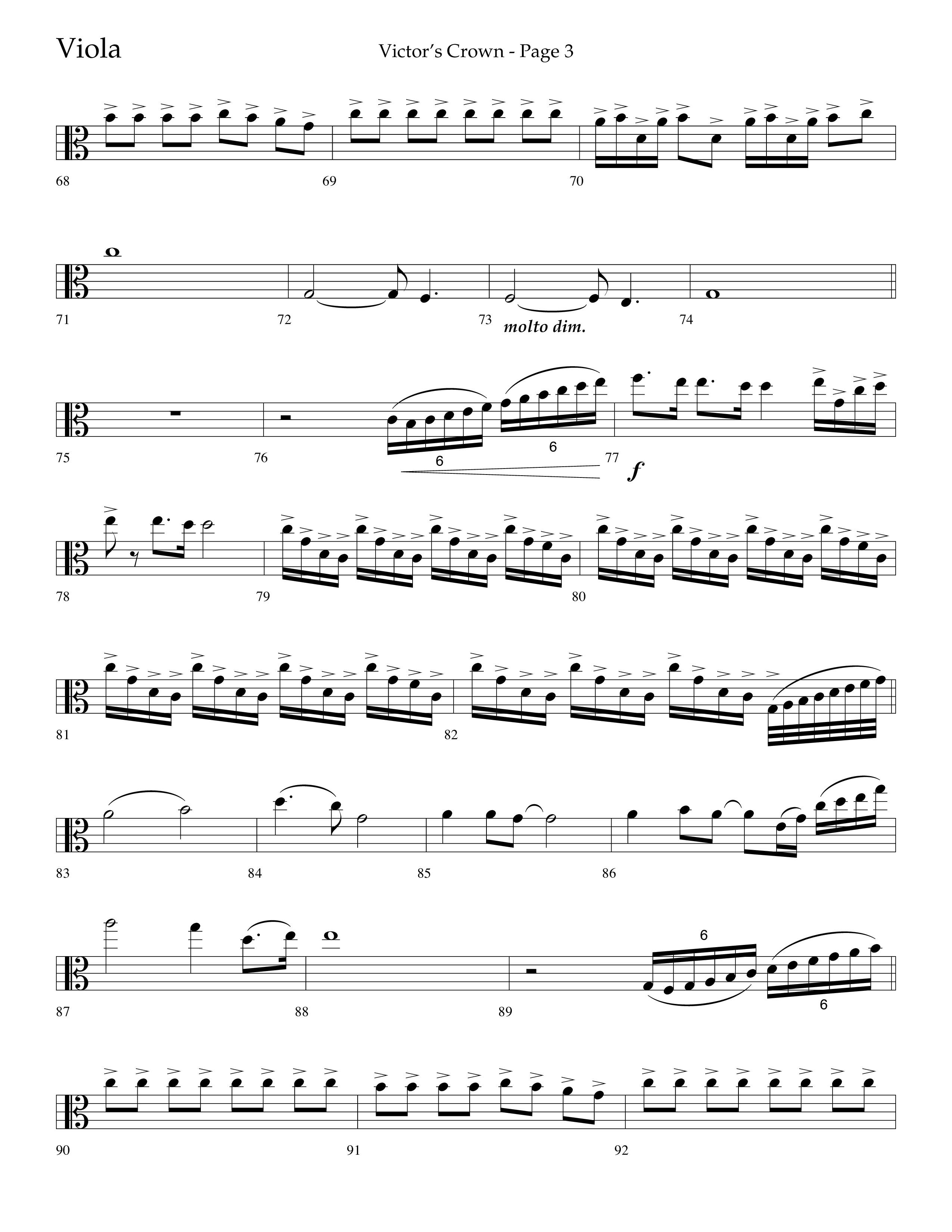 Victor's Crown (Choral Anthem SATB) Viola (Lifeway Choral / Arr. David T. Clydesdale)