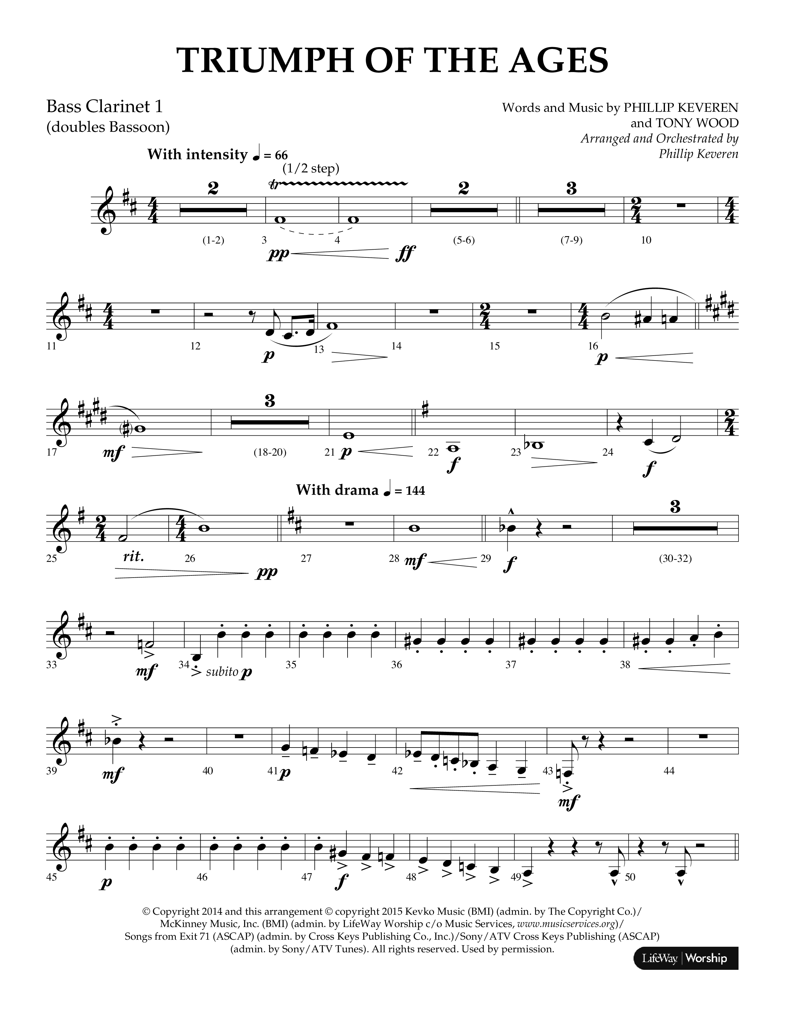 Triumph Of The Ages (Choral Anthem SATB) Bass Clarinet (Lifeway Choral / Arr. Phillip Keveren)