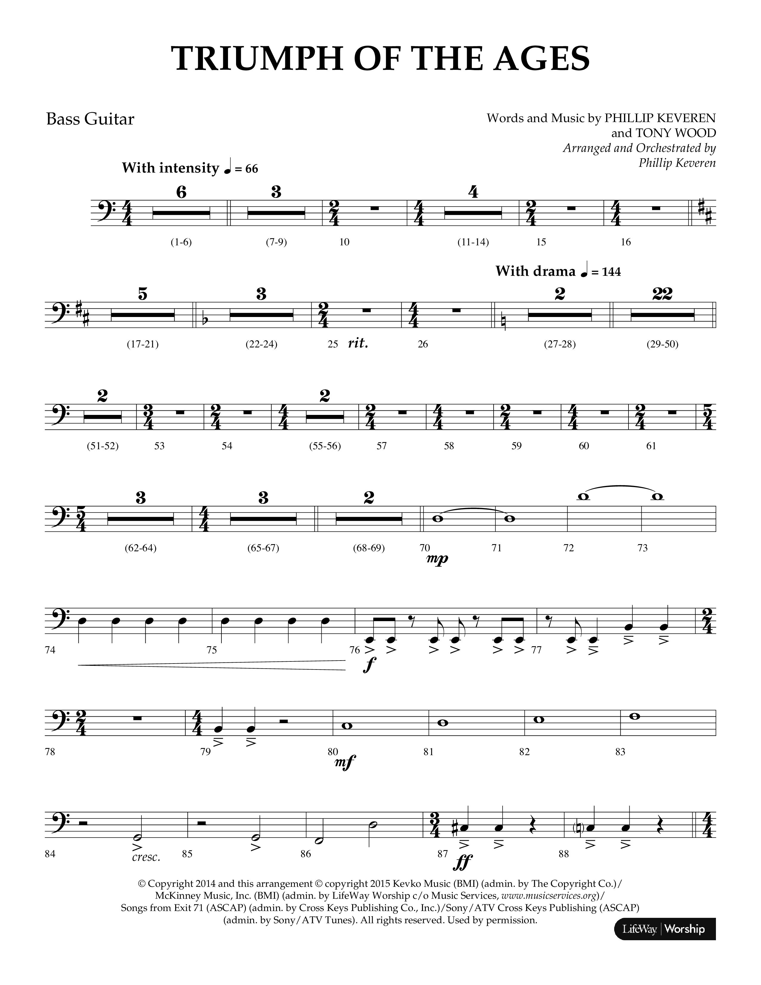 Triumph Of The Ages (Choral Anthem SATB) Bass Guitar (Lifeway Choral / Arr. Phillip Keveren)