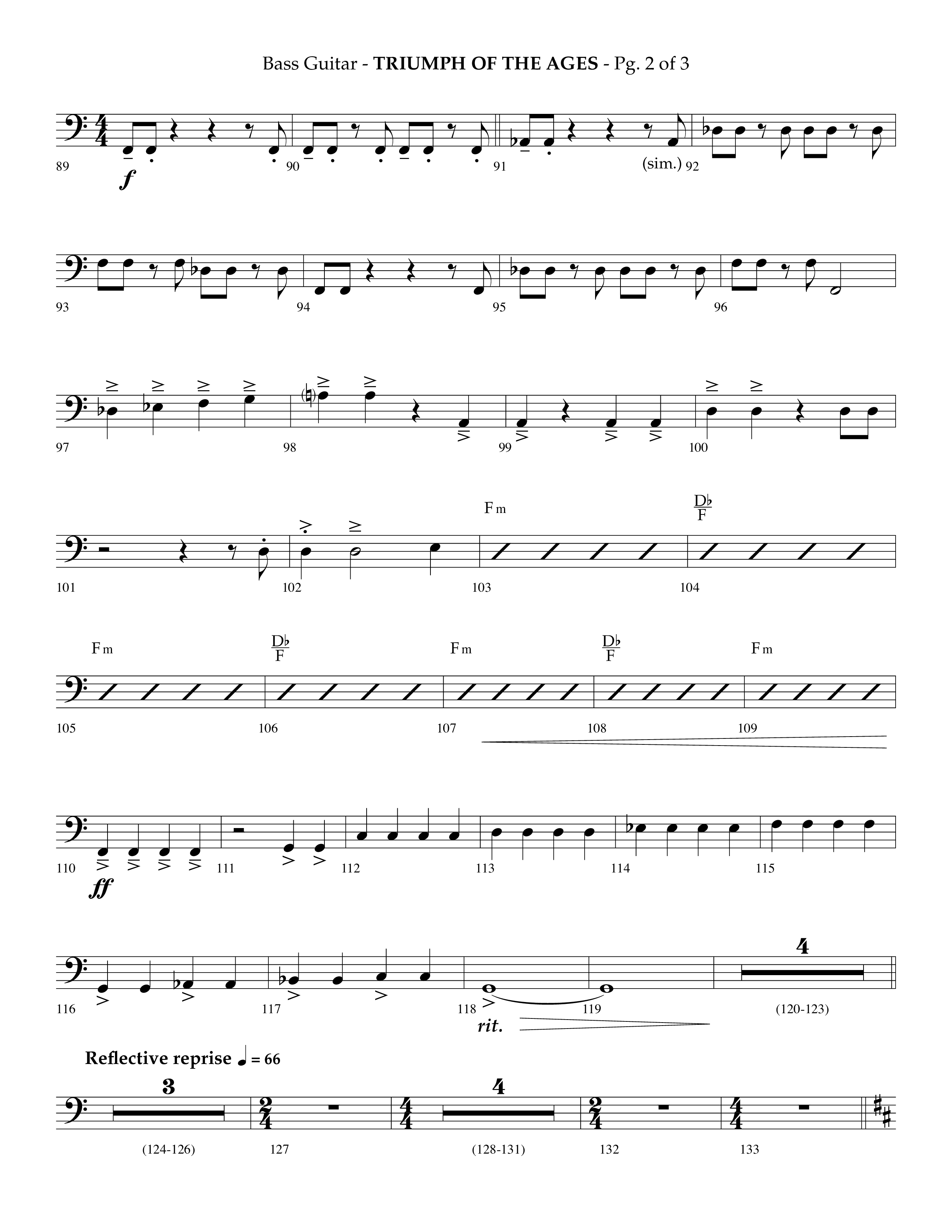 Triumph Of The Ages (Choral Anthem SATB) Bass Guitar (Lifeway Choral / Arr. Phillip Keveren)