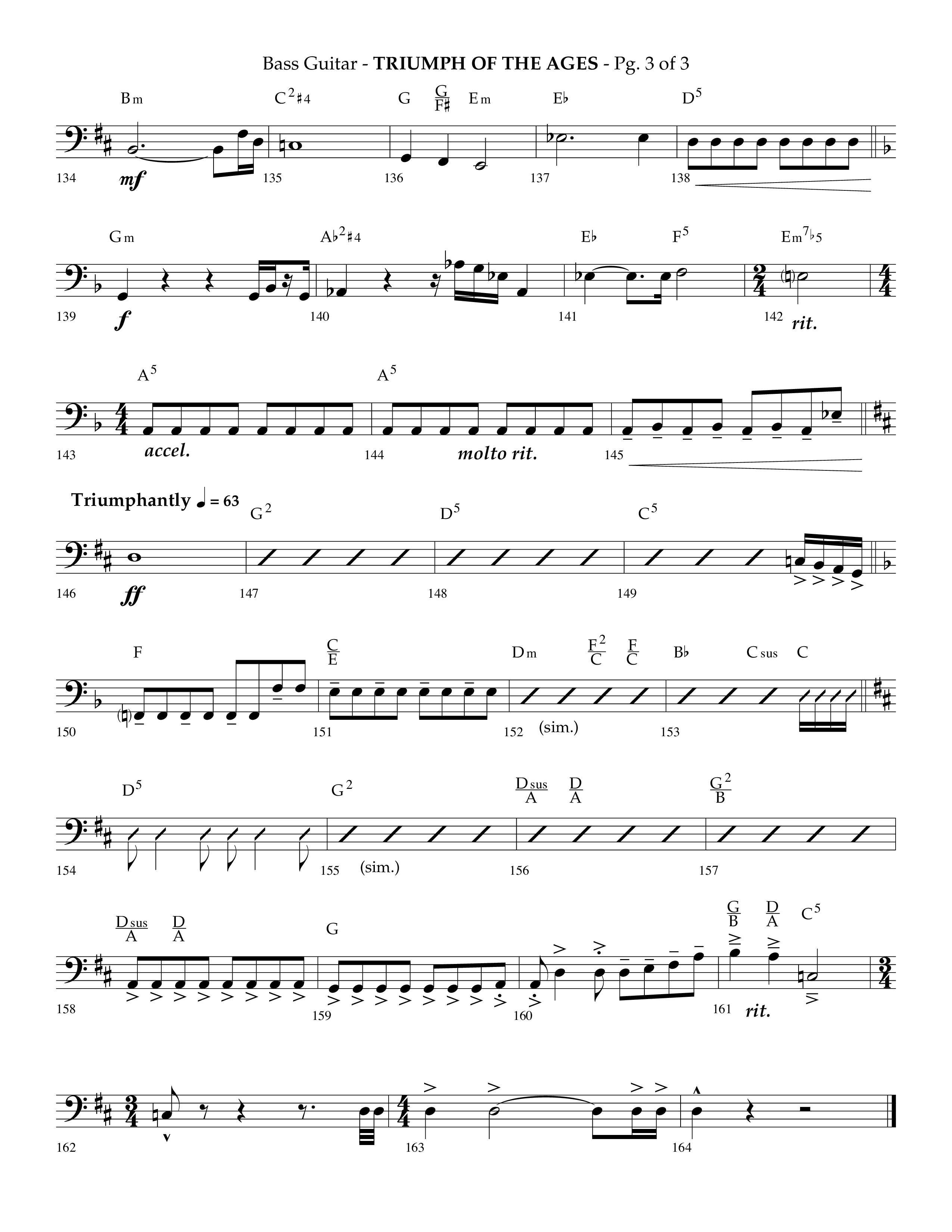 Triumph Of The Ages (Choral Anthem SATB) Bass Guitar (Lifeway Choral / Arr. Phillip Keveren)