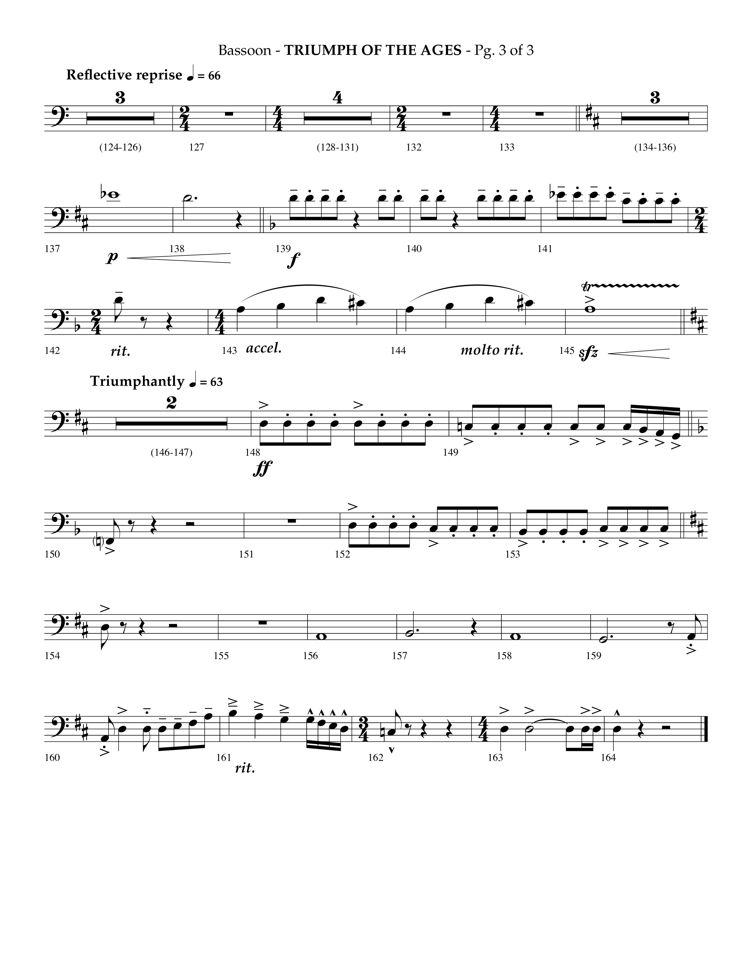 Triumph Of The Ages (Choral Anthem SATB) Bassoon (Lifeway Choral / Arr. Phillip Keveren)