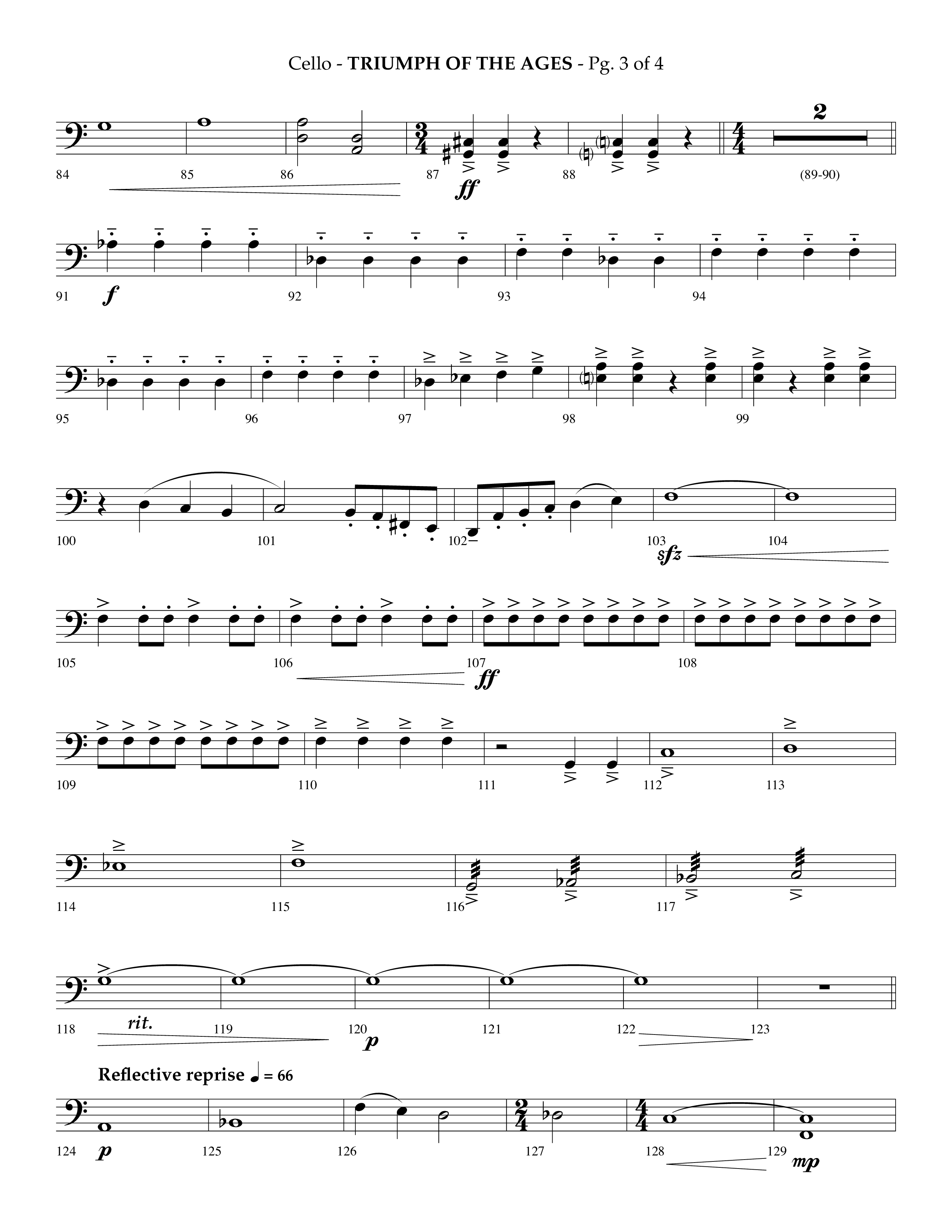 Triumph Of The Ages (Choral Anthem SATB) Cello (Lifeway Choral / Arr. Phillip Keveren)