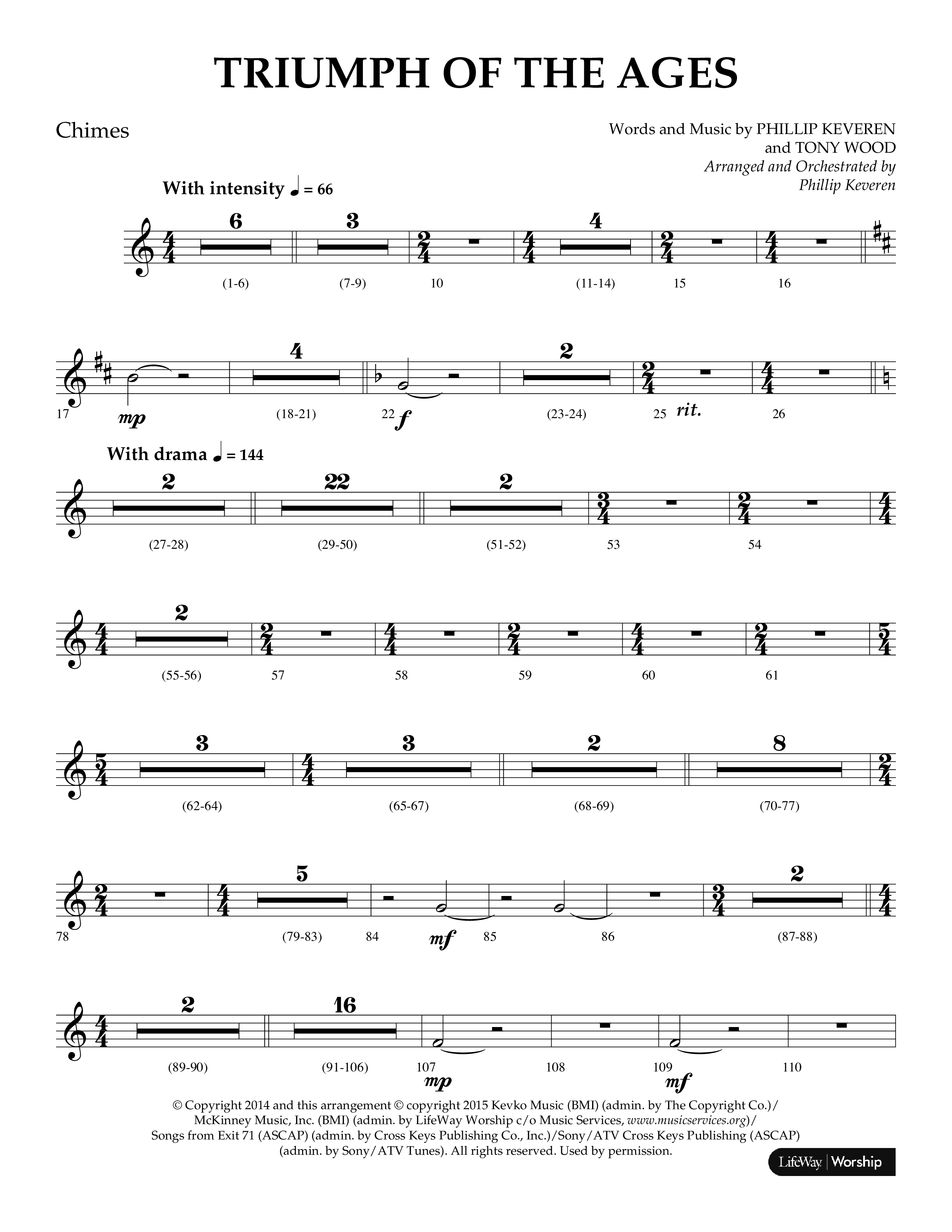 Triumph Of The Ages (Choral Anthem SATB) Chimes (Lifeway Choral / Arr. Phillip Keveren)