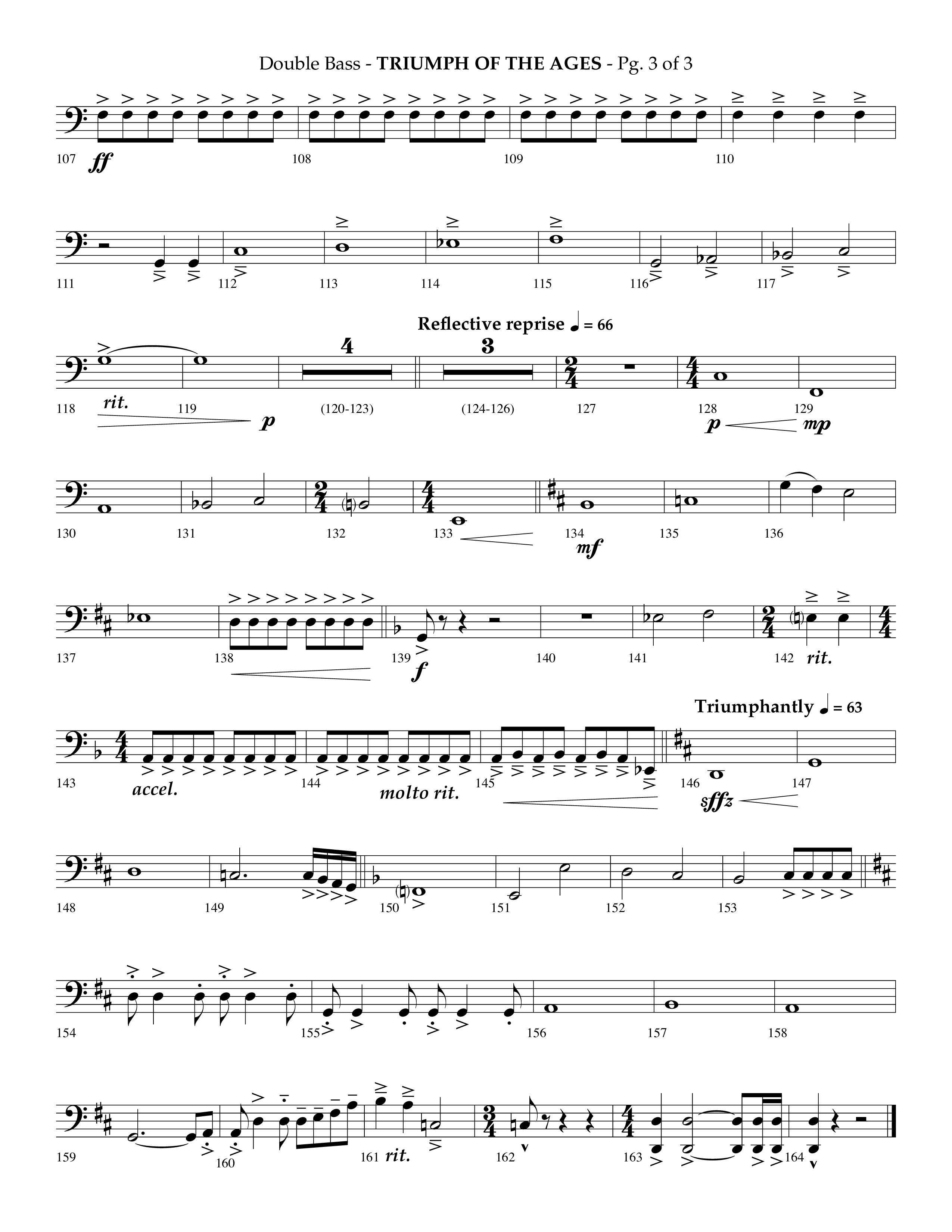 Triumph Of The Ages (Choral Anthem SATB) Double Bass (Lifeway Choral / Arr. Phillip Keveren)