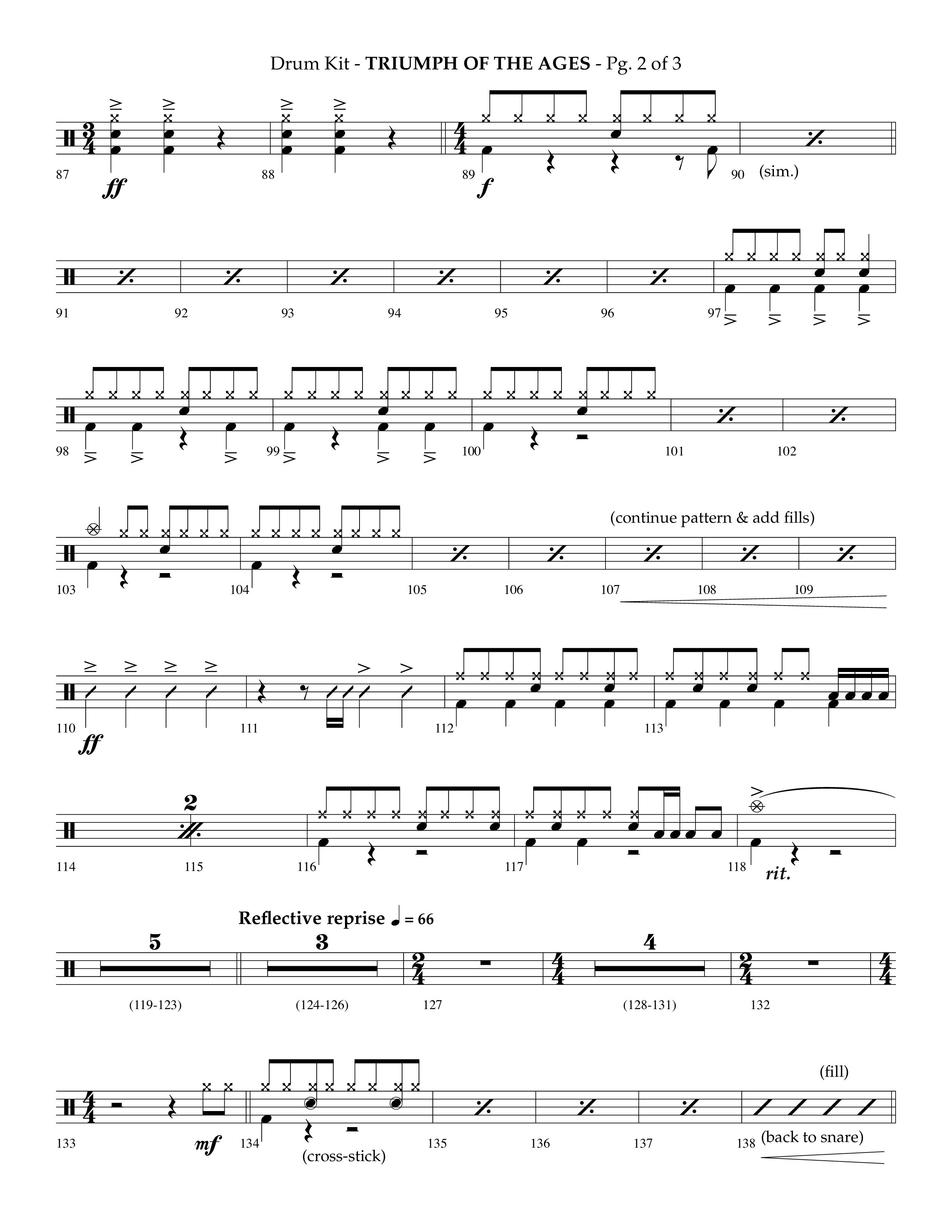 Triumph Of The Ages (Choral Anthem SATB) Drum Set (Lifeway Choral / Arr. Phillip Keveren)