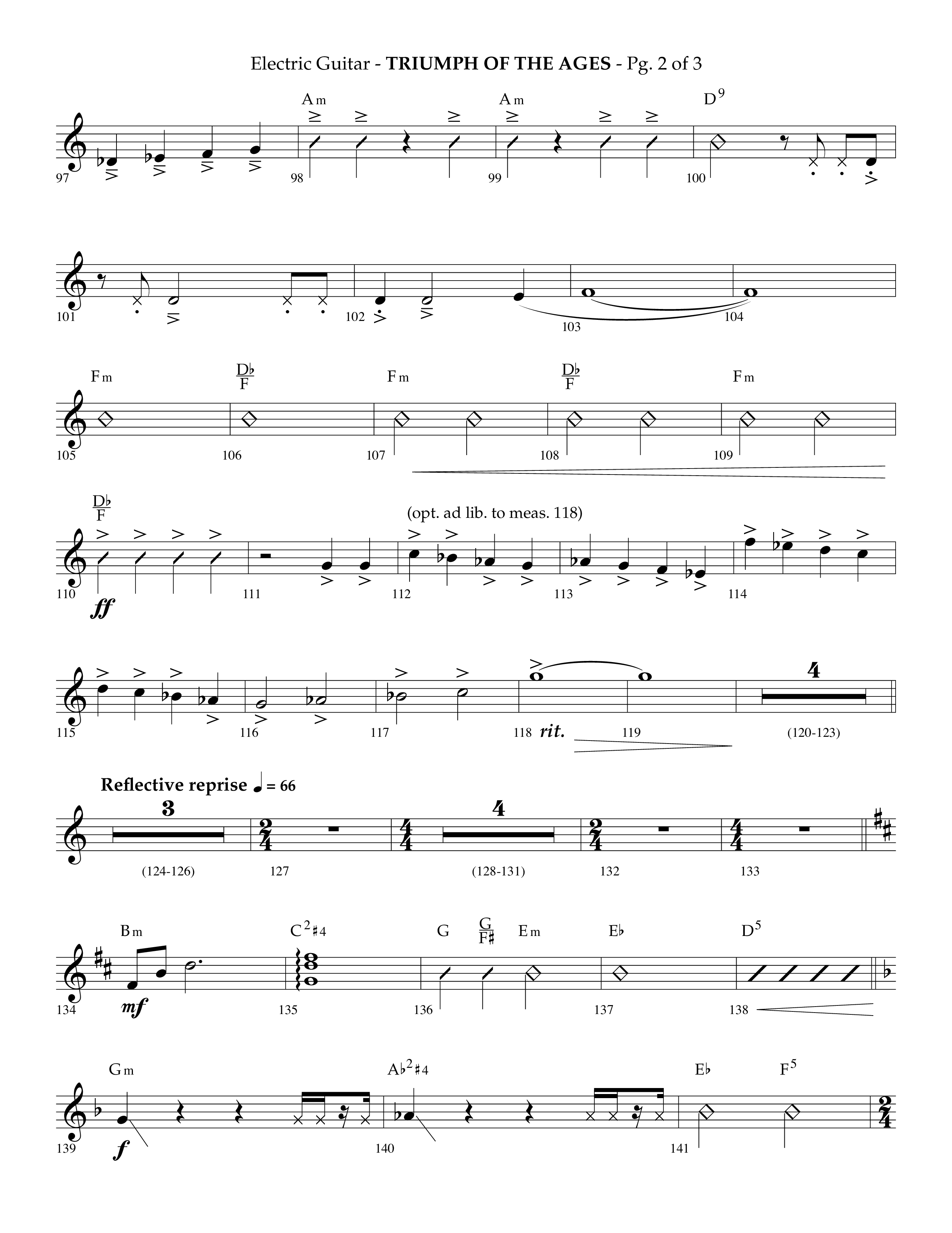 Triumph Of The Ages (Choral Anthem SATB) Electric Guitar (Lifeway Choral / Arr. Phillip Keveren)