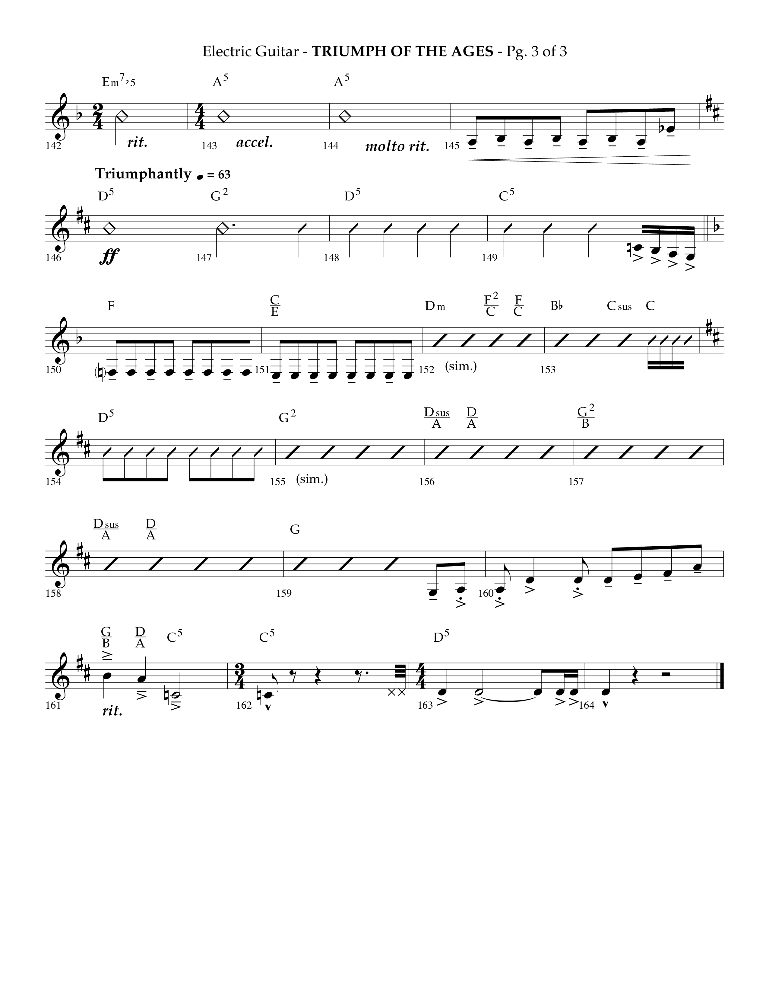 Triumph Of The Ages (Choral Anthem SATB) Electric Guitar (Lifeway Choral / Arr. Phillip Keveren)