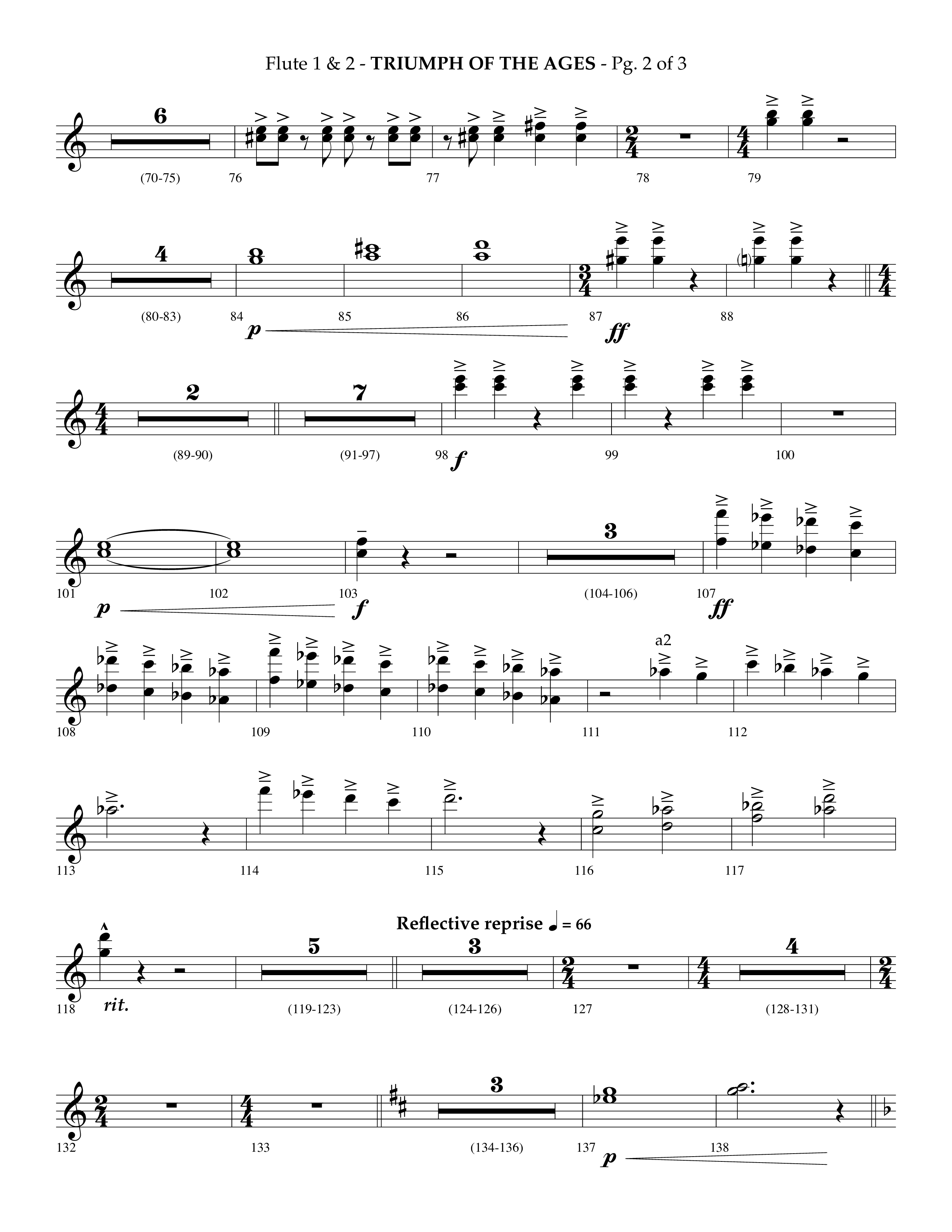 Triumph Of The Ages (Choral Anthem SATB) Flute 1/2 (Lifeway Choral / Arr. Phillip Keveren)