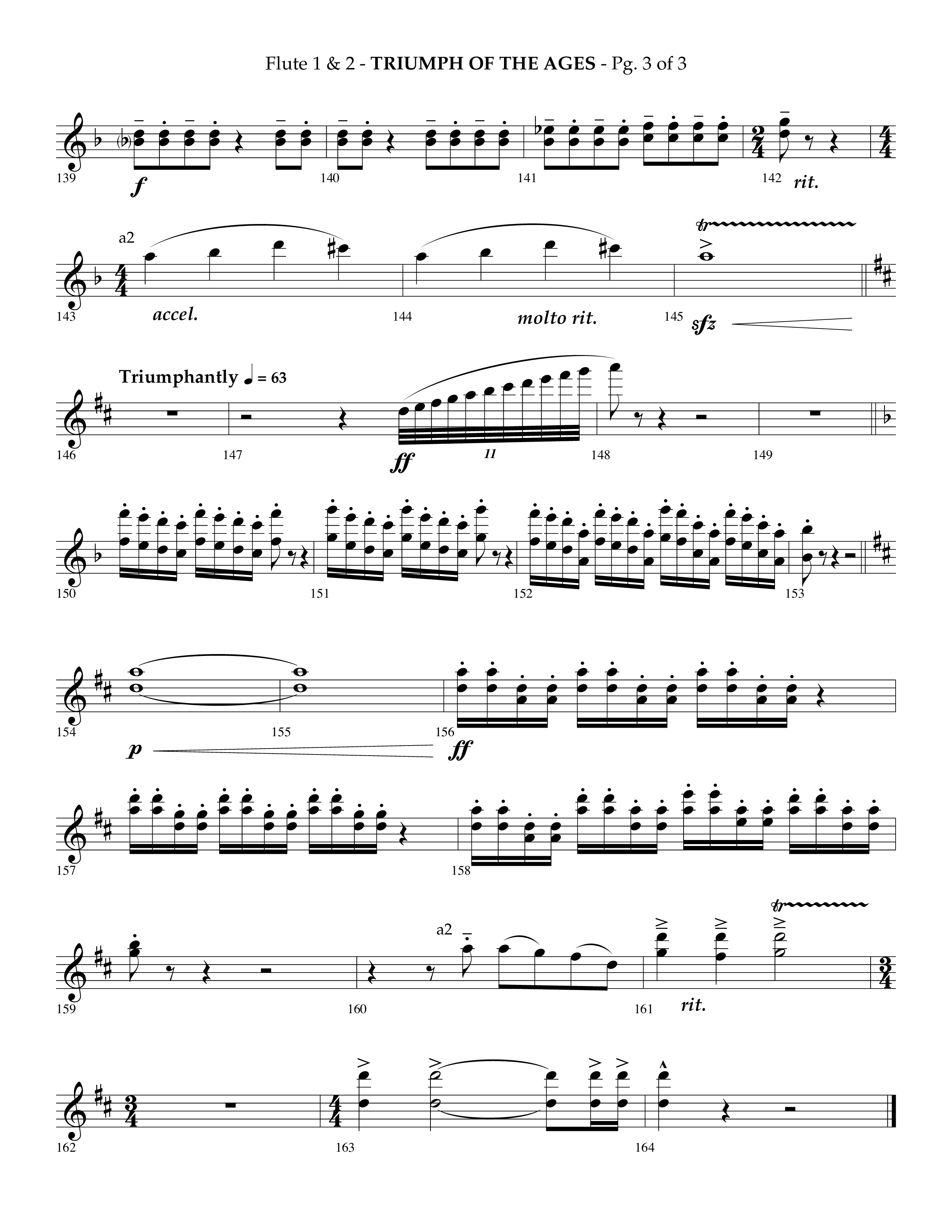 Triumph Of The Ages (Choral Anthem SATB) Flute 1/2 (Lifeway Choral / Arr. Phillip Keveren)