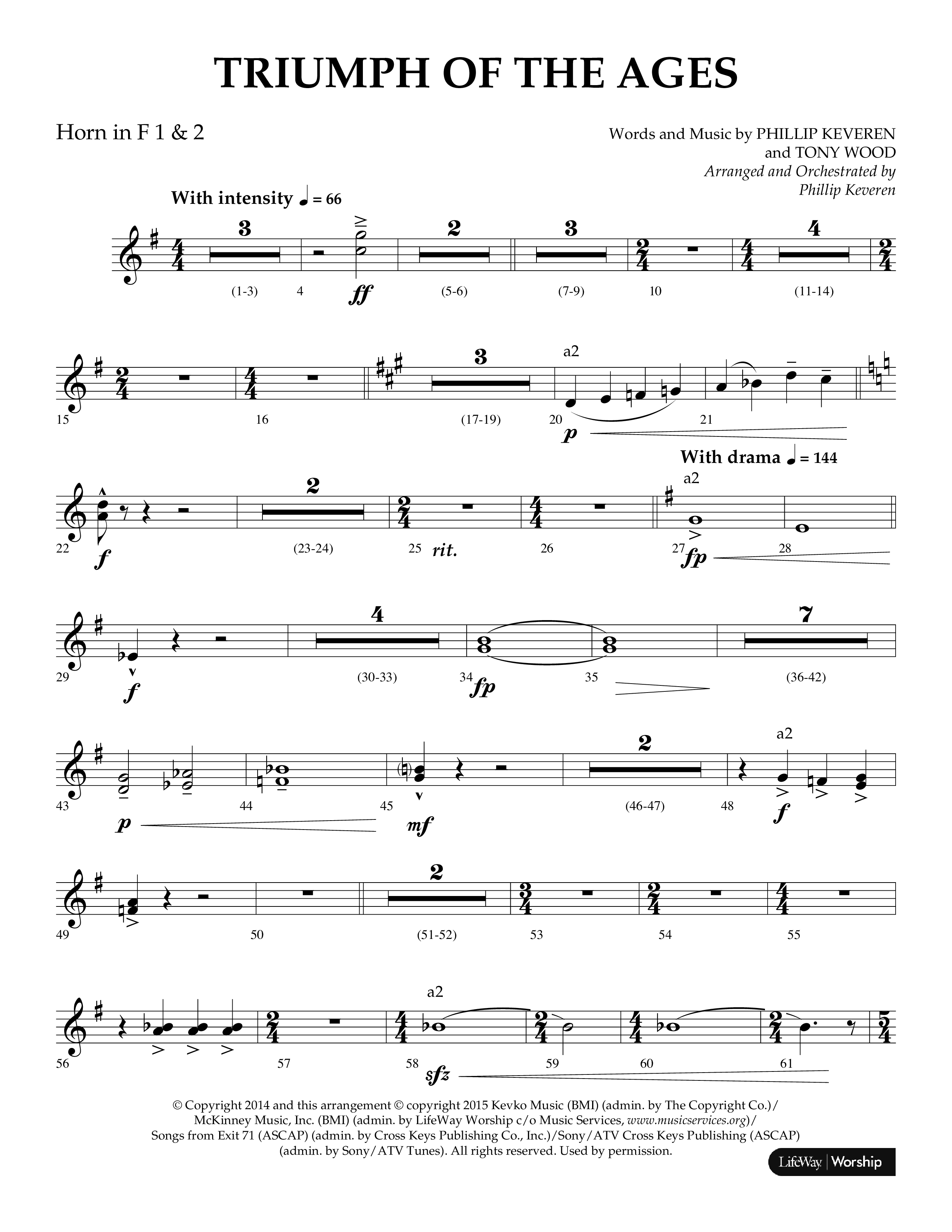 Triumph Of The Ages (Choral Anthem SATB) French Horn 1/2 (Lifeway Choral / Arr. Phillip Keveren)