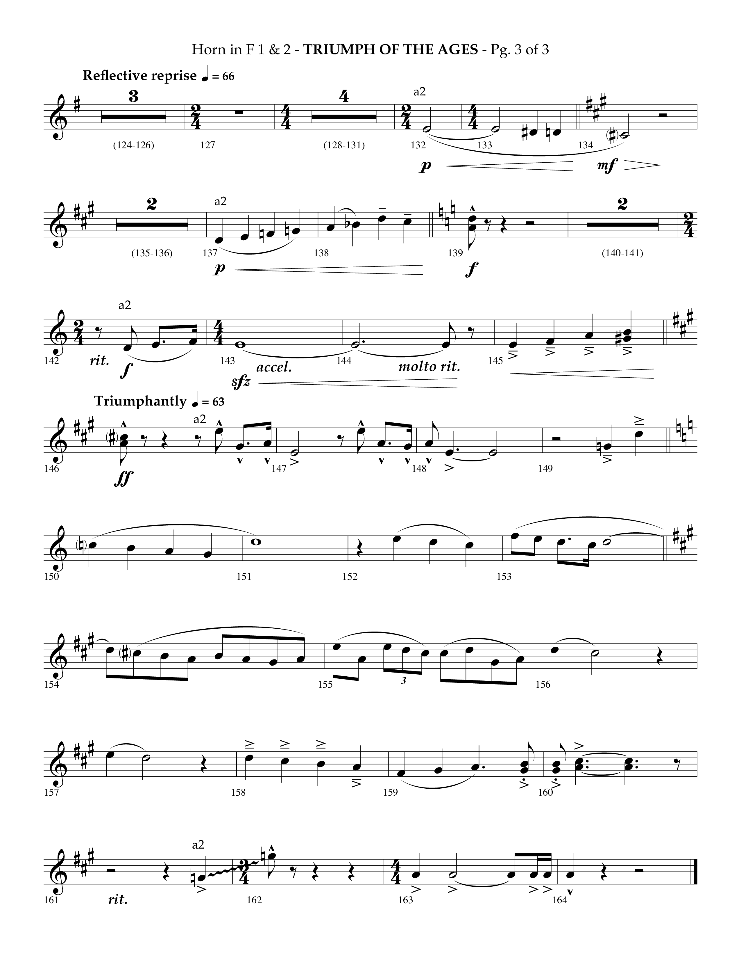 Triumph Of The Ages (Choral Anthem SATB) French Horn 1/2 (Lifeway Choral / Arr. Phillip Keveren)