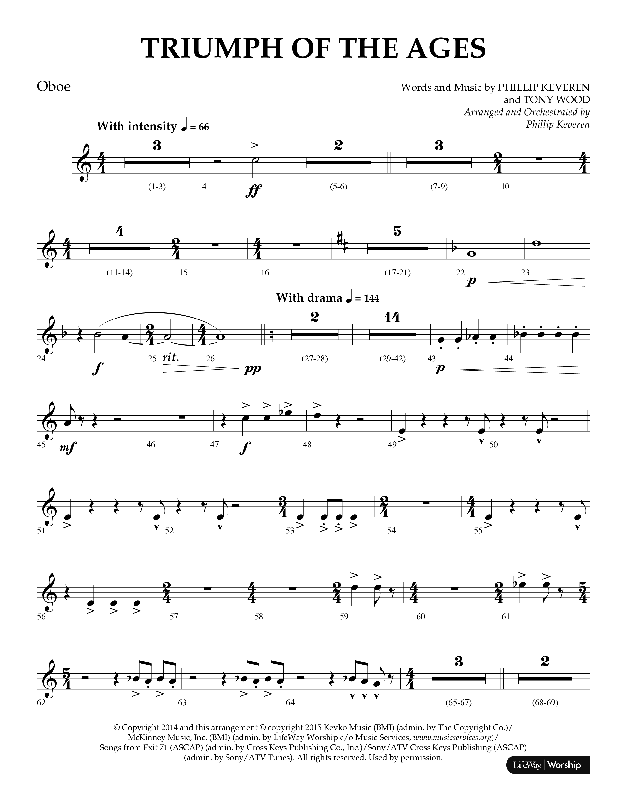 Triumph Of The Ages (Choral Anthem SATB) Oboe (Lifeway Choral / Arr. Phillip Keveren)