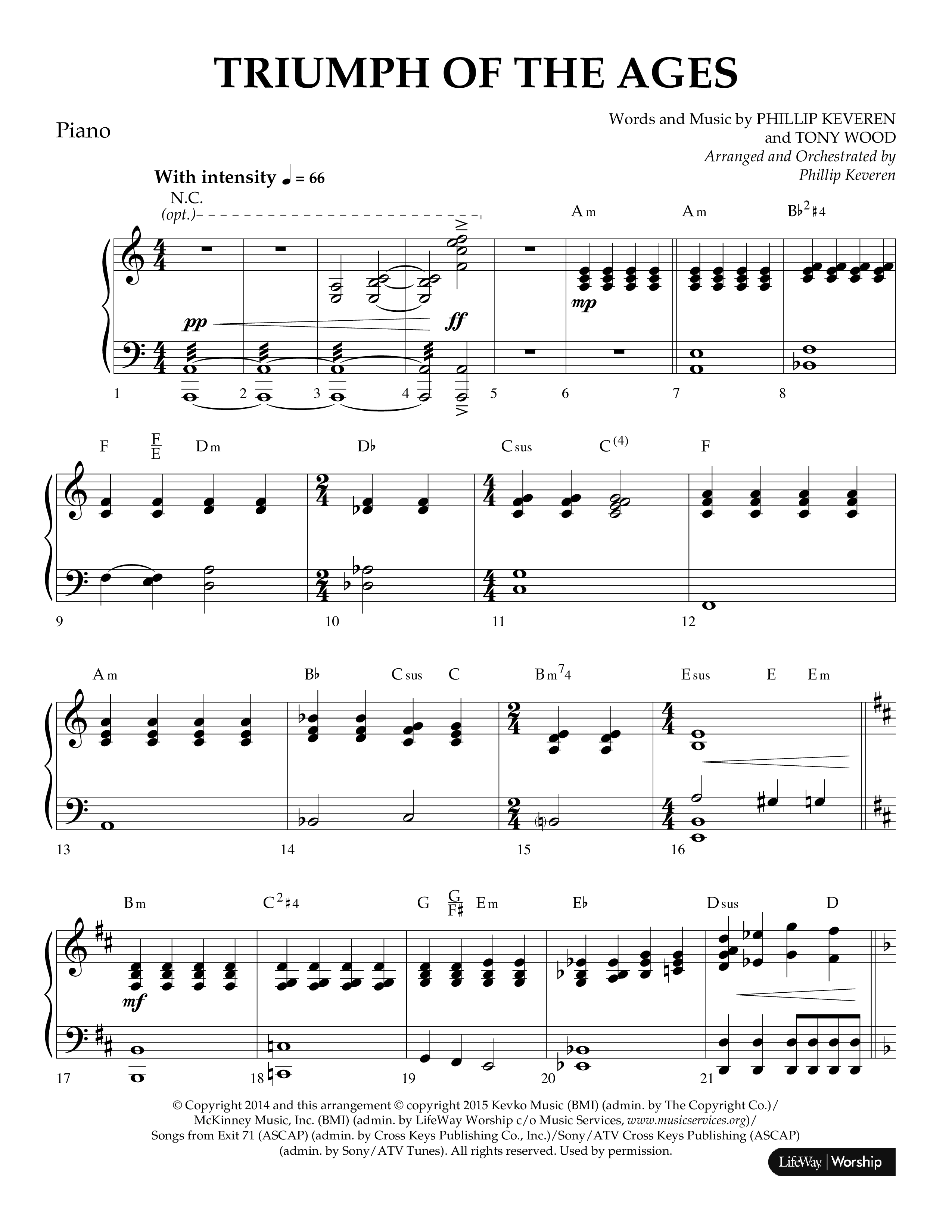 Triumph Of The Ages (Choral Anthem SATB) Lead Melody & Rhythm (Lifeway Choral / Arr. Phillip Keveren)