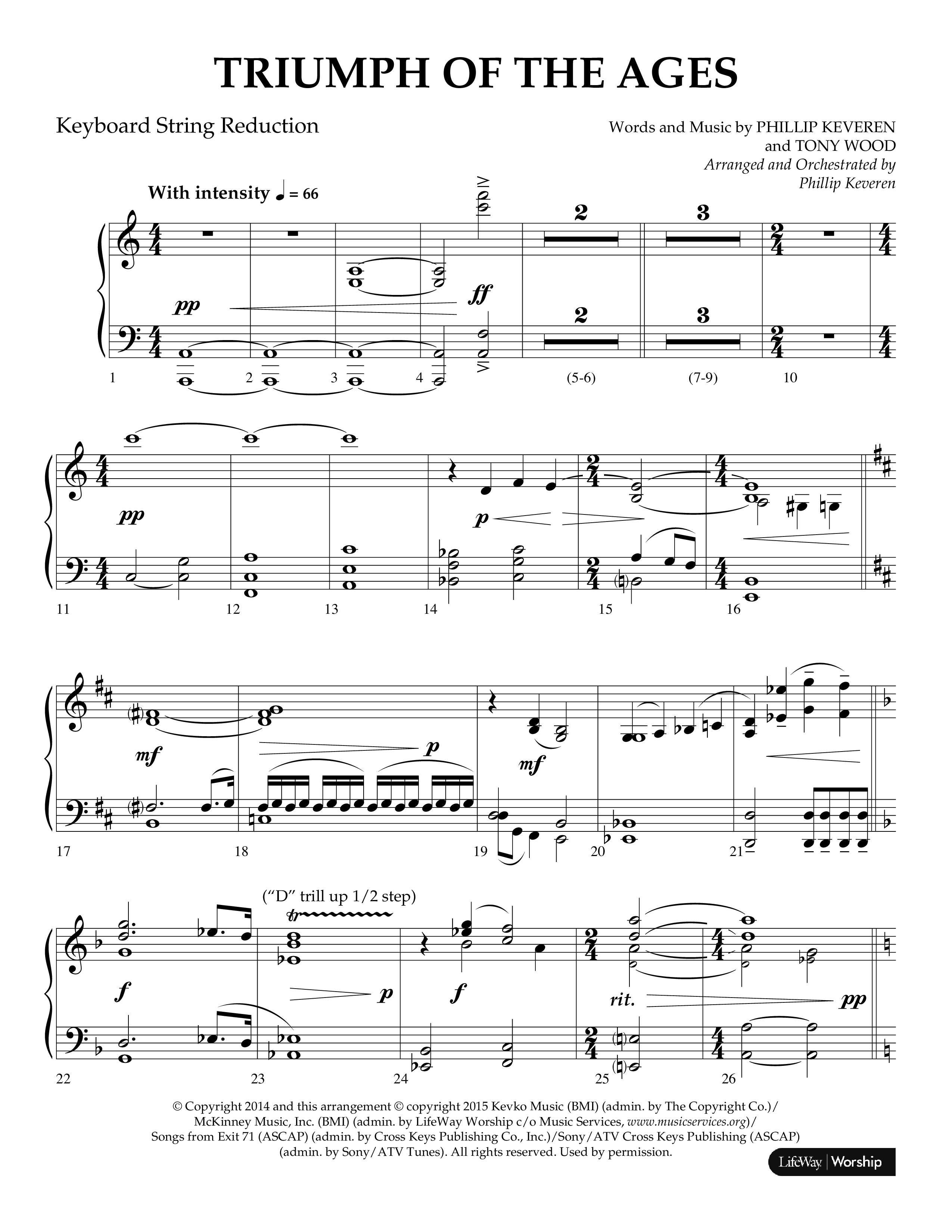 Triumph Of The Ages (Choral Anthem SATB) String Reduction (Lifeway Choral / Arr. Phillip Keveren)