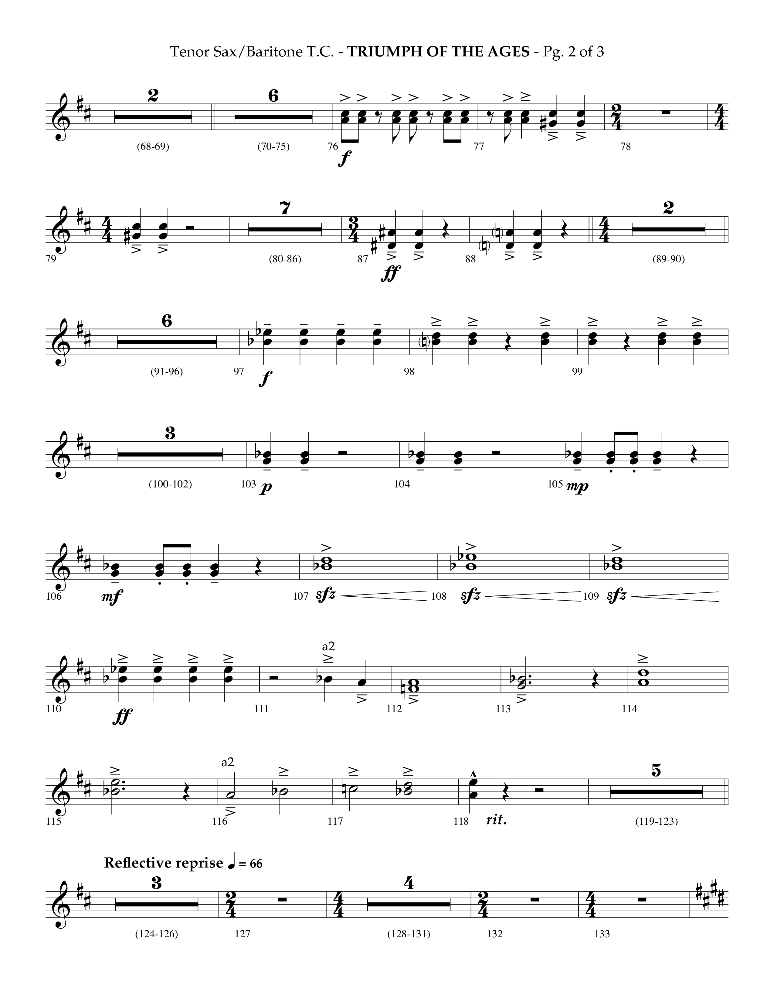 Triumph Of The Ages (Choral Anthem SATB) Tenor Sax/Baritone T.C. (Lifeway Choral / Arr. Phillip Keveren)