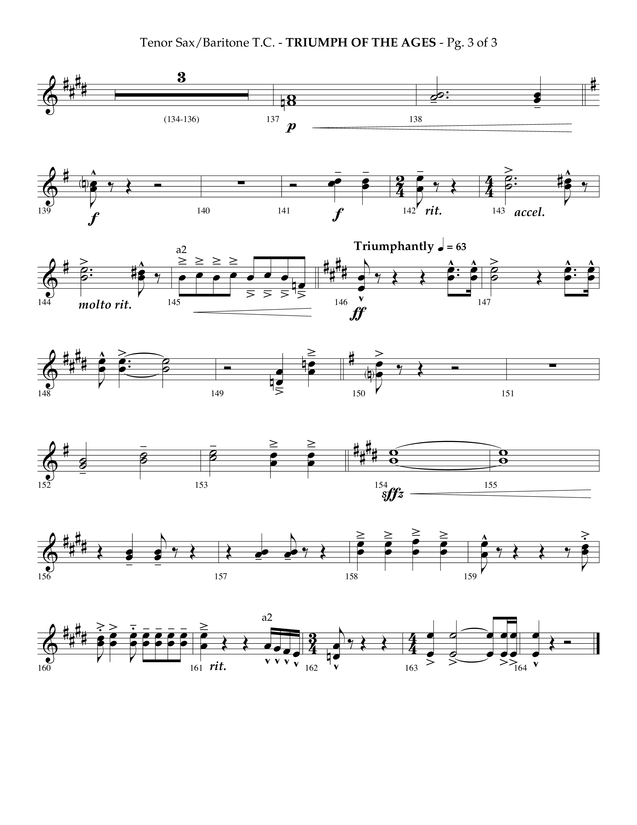 Triumph Of The Ages (Choral Anthem SATB) Tenor Sax/Baritone T.C. (Lifeway Choral / Arr. Phillip Keveren)