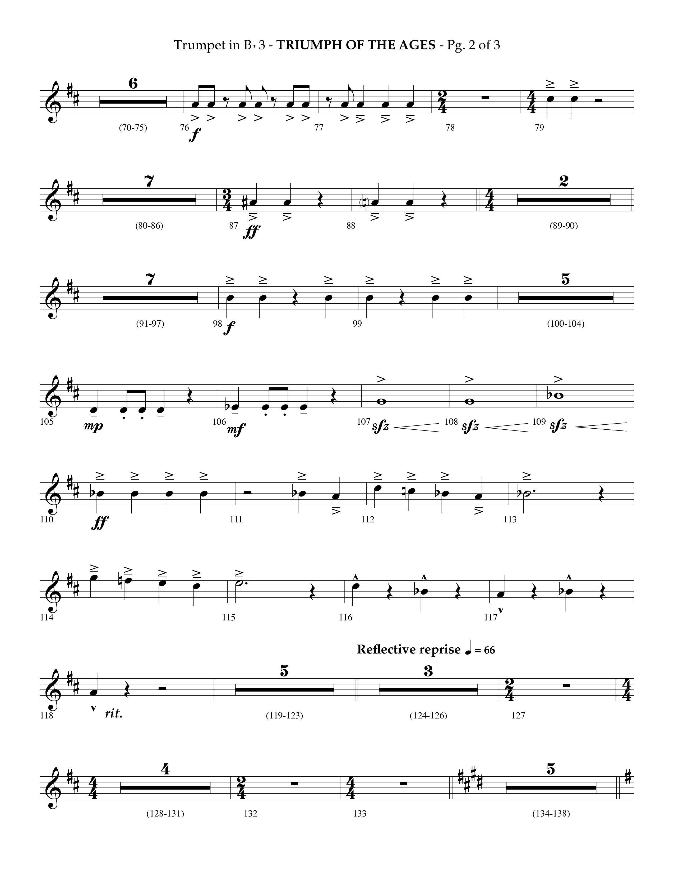 Triumph Of The Ages (Choral Anthem SATB) Trumpet 3 (Lifeway Choral / Arr. Phillip Keveren)