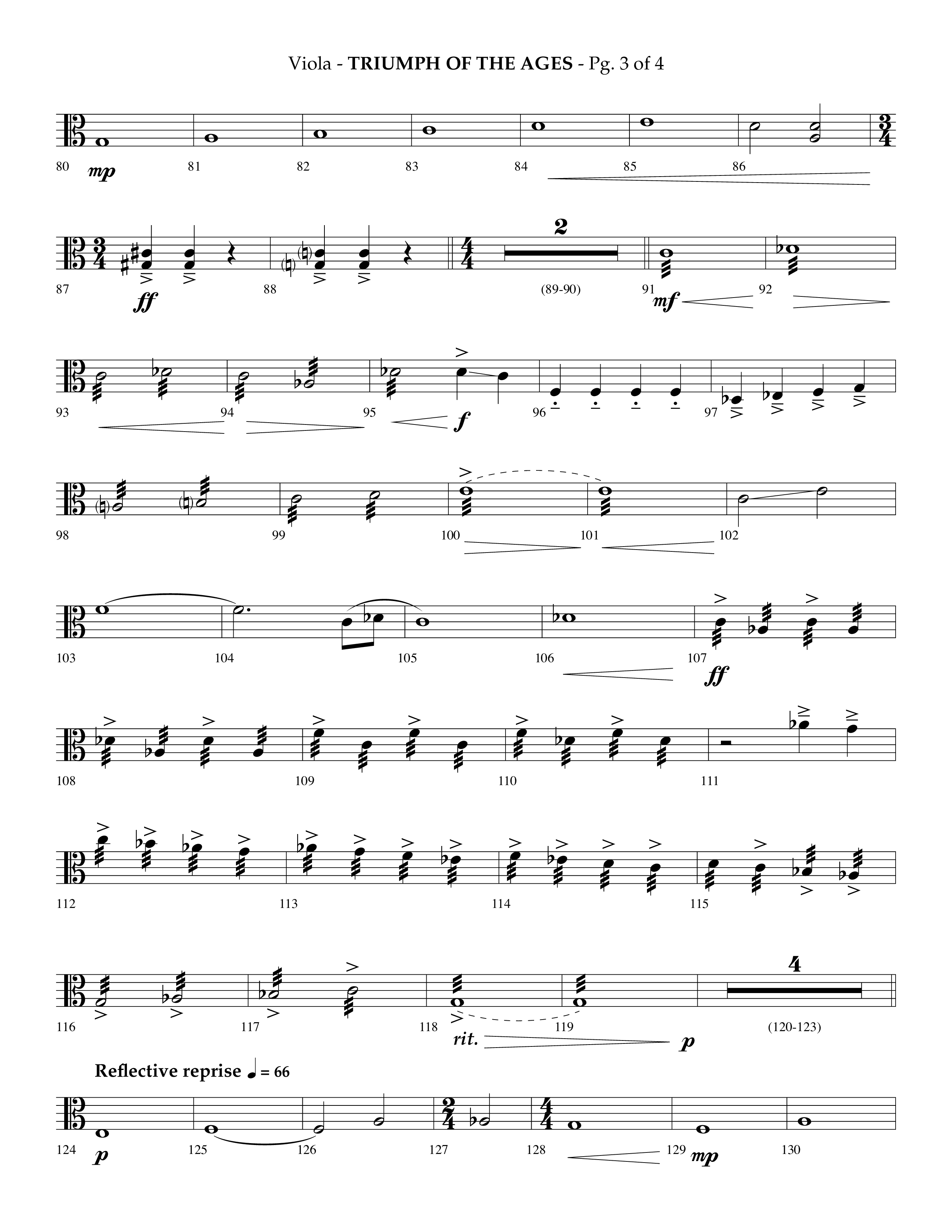 Triumph Of The Ages (Choral Anthem SATB) Viola (Lifeway Choral / Arr. Phillip Keveren)