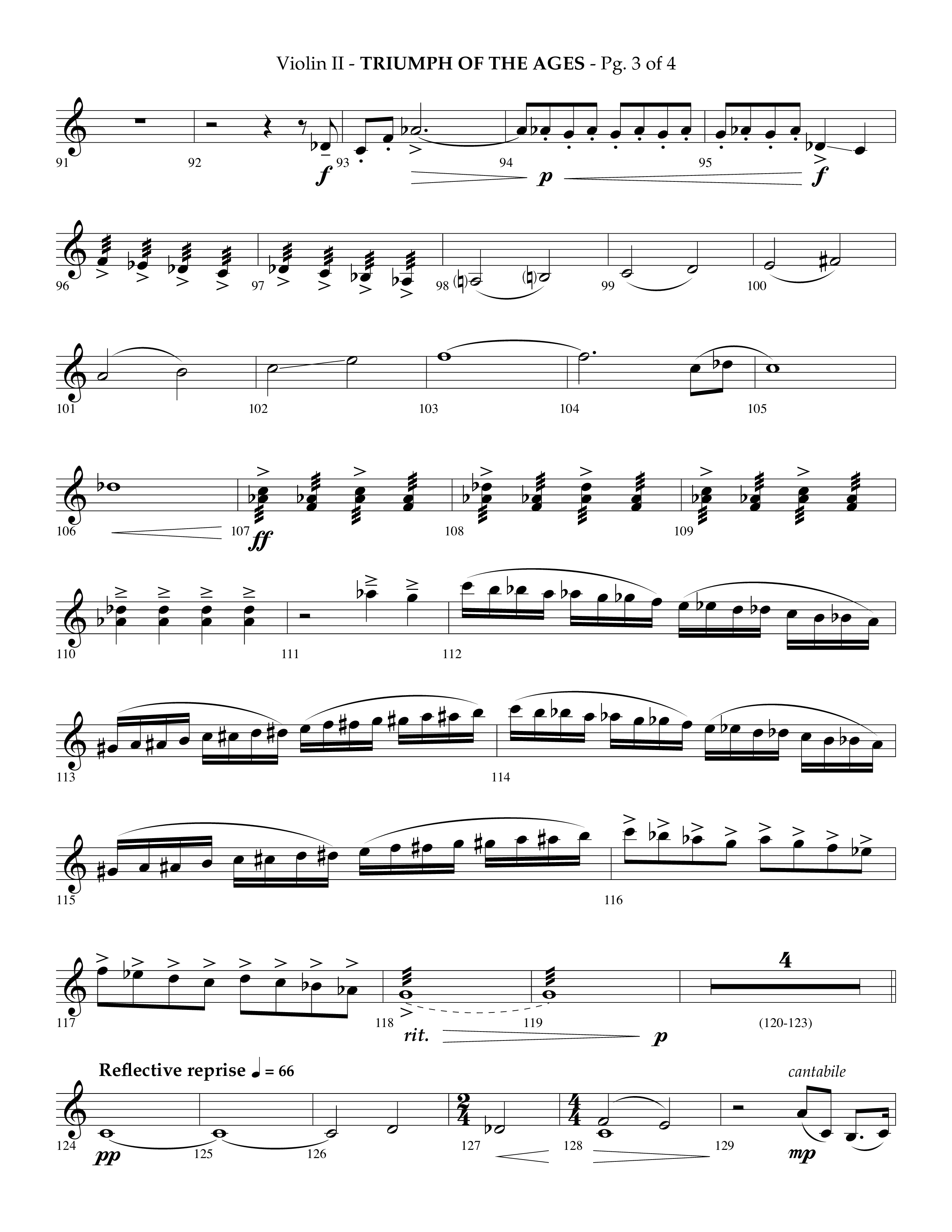 Triumph Of The Ages (Choral Anthem SATB) Violin 2 (Lifeway Choral / Arr. Phillip Keveren)