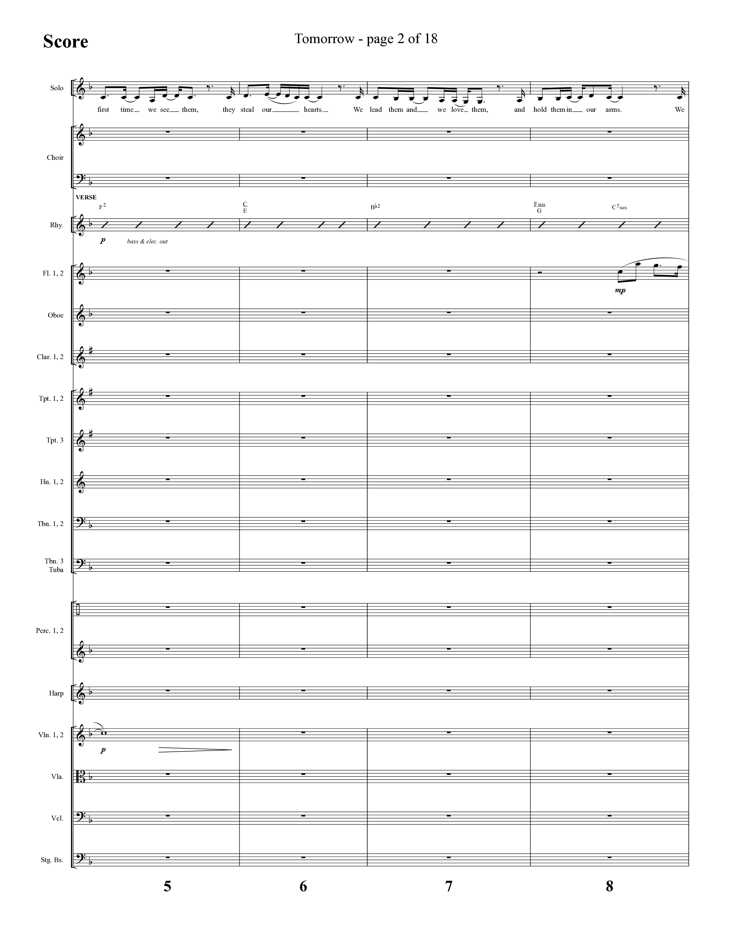 Tomorrow (Choral Anthem SATB) Orchestration (Lifeway Choral / Arr. Cliff Duren)