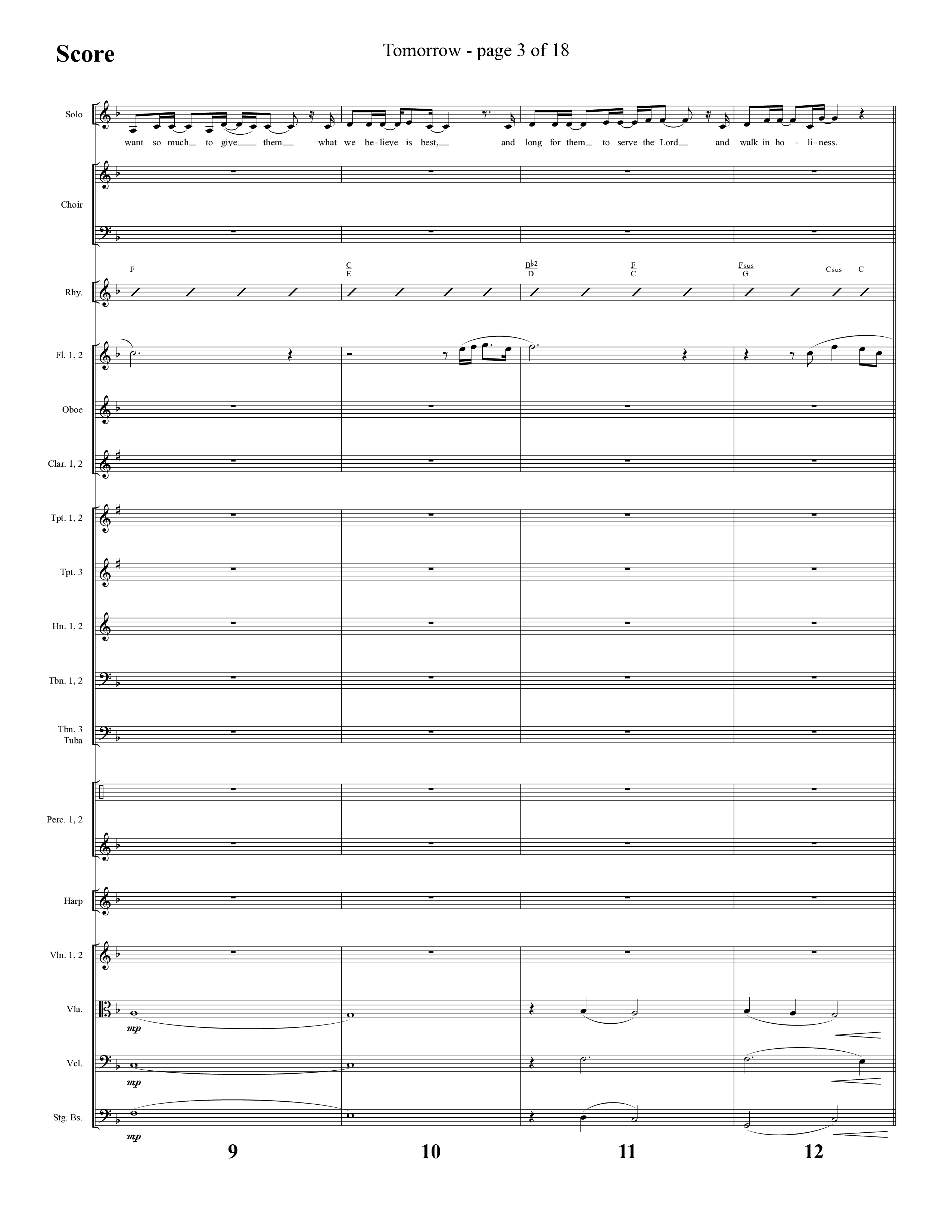 Tomorrow (Choral Anthem SATB) Conductor's Score (Lifeway Choral / Arr. Cliff Duren)