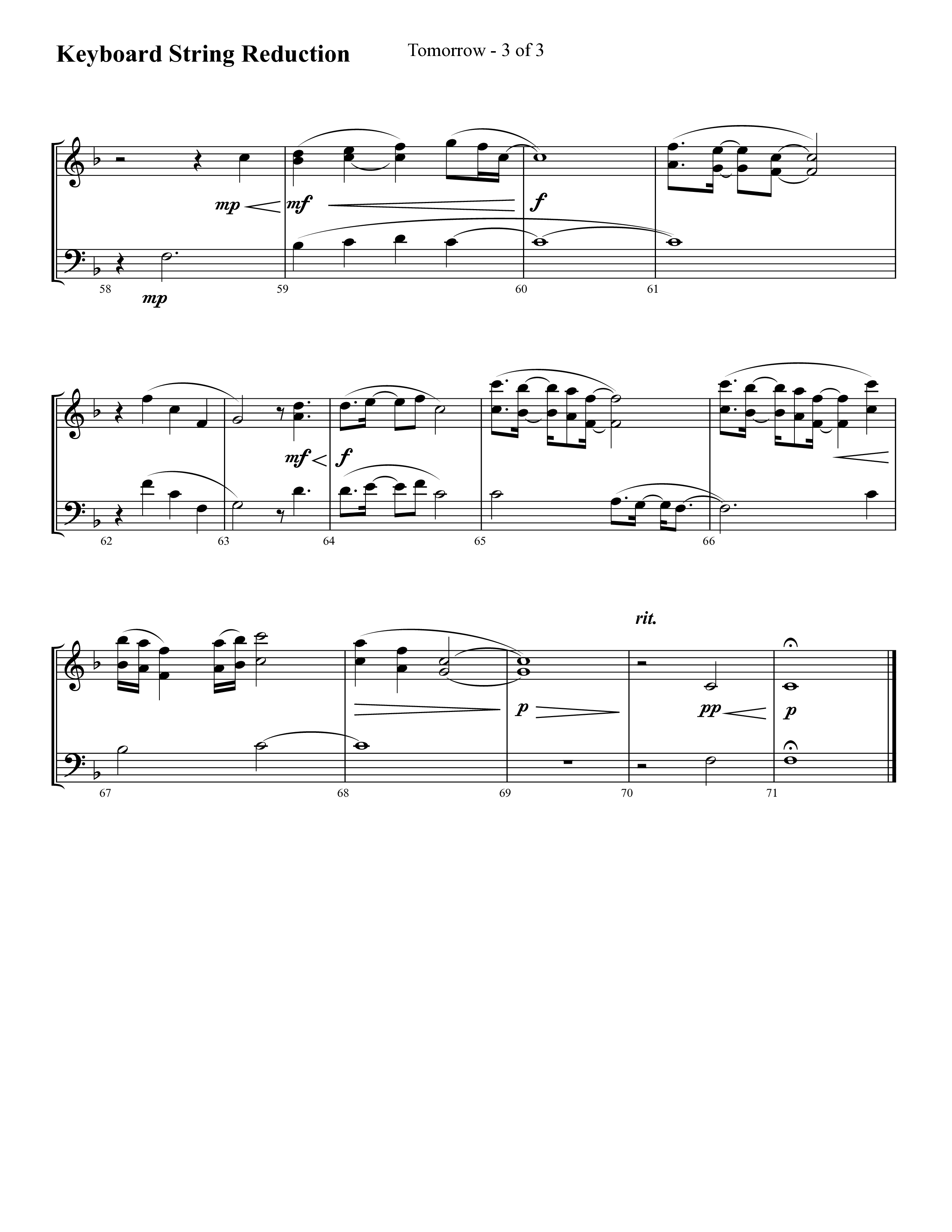 Tomorrow (Choral Anthem SATB) String Reduction (Lifeway Choral / Arr. Cliff Duren)