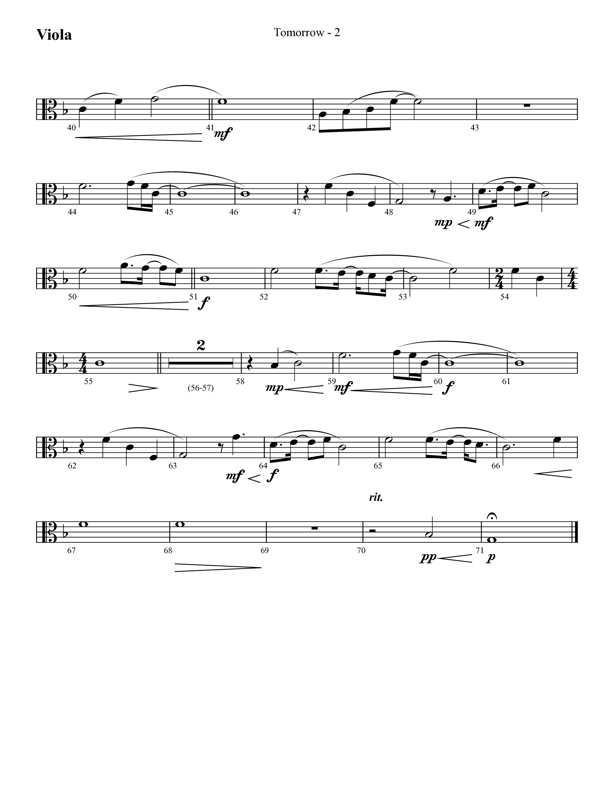 Tomorrow (Choral Anthem SATB) Viola (Lifeway Choral / Arr. Cliff Duren)