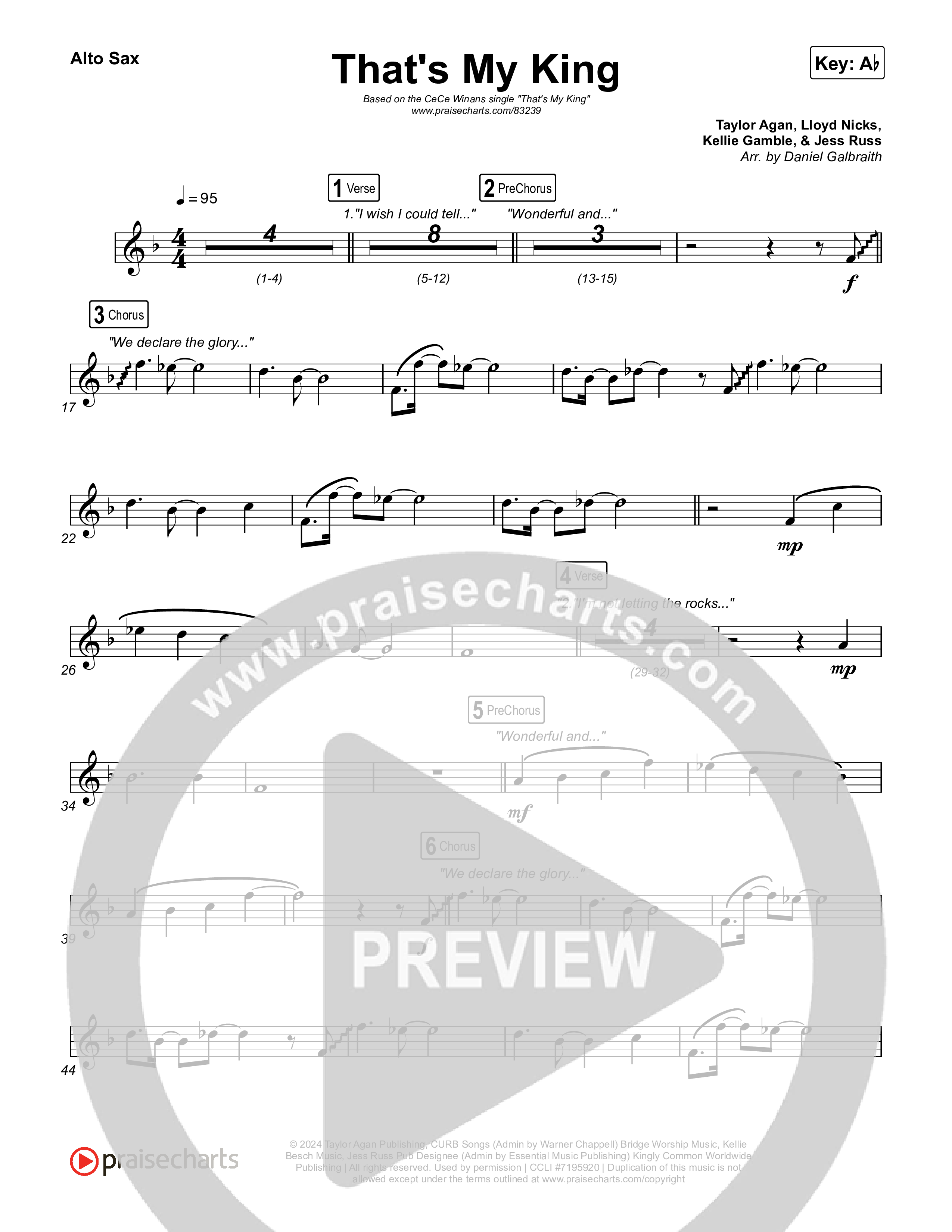 That's My King Alto Sax (CeCe Winans)