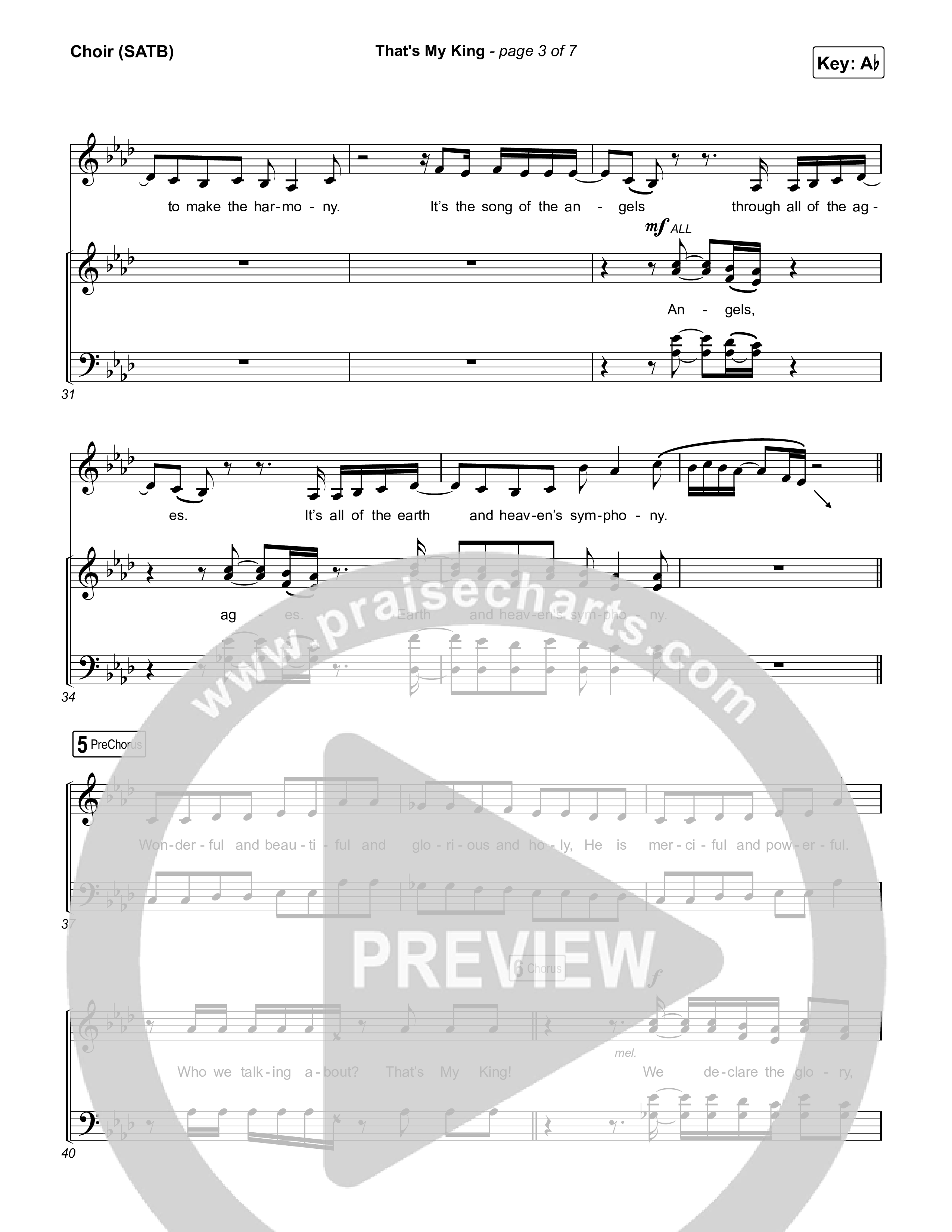 That's My King Choir Sheet (SATB) (CeCe Winans)