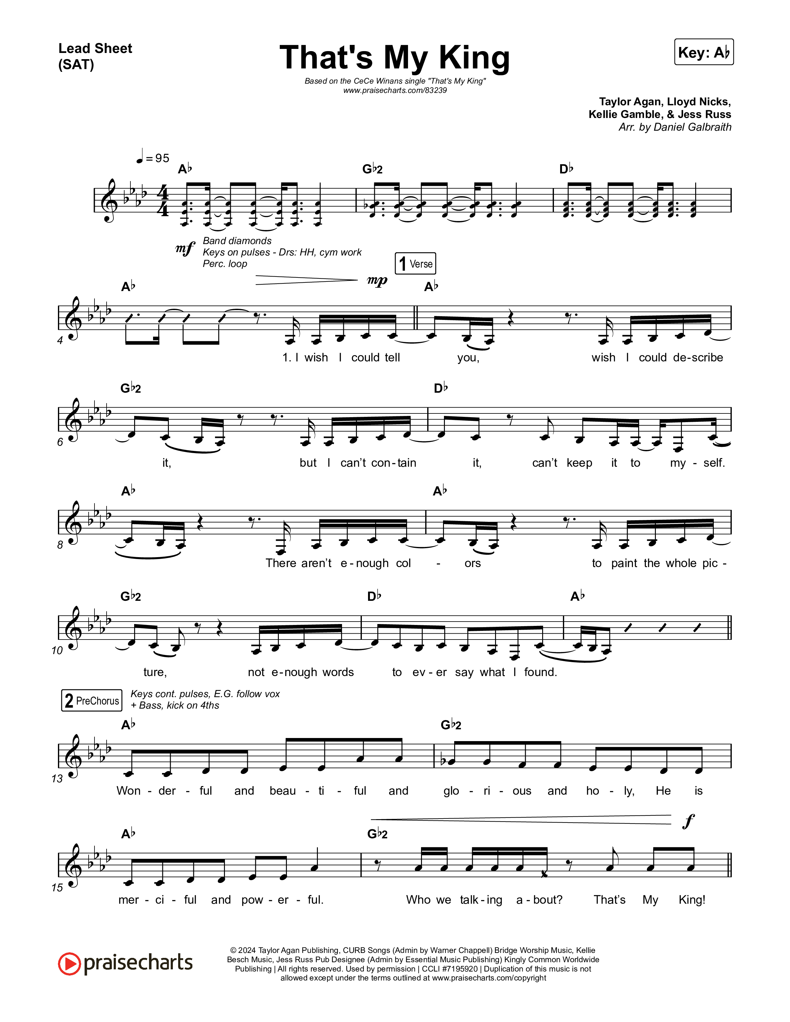 That's My King Lead Sheet (SAT) (CeCe Winans)