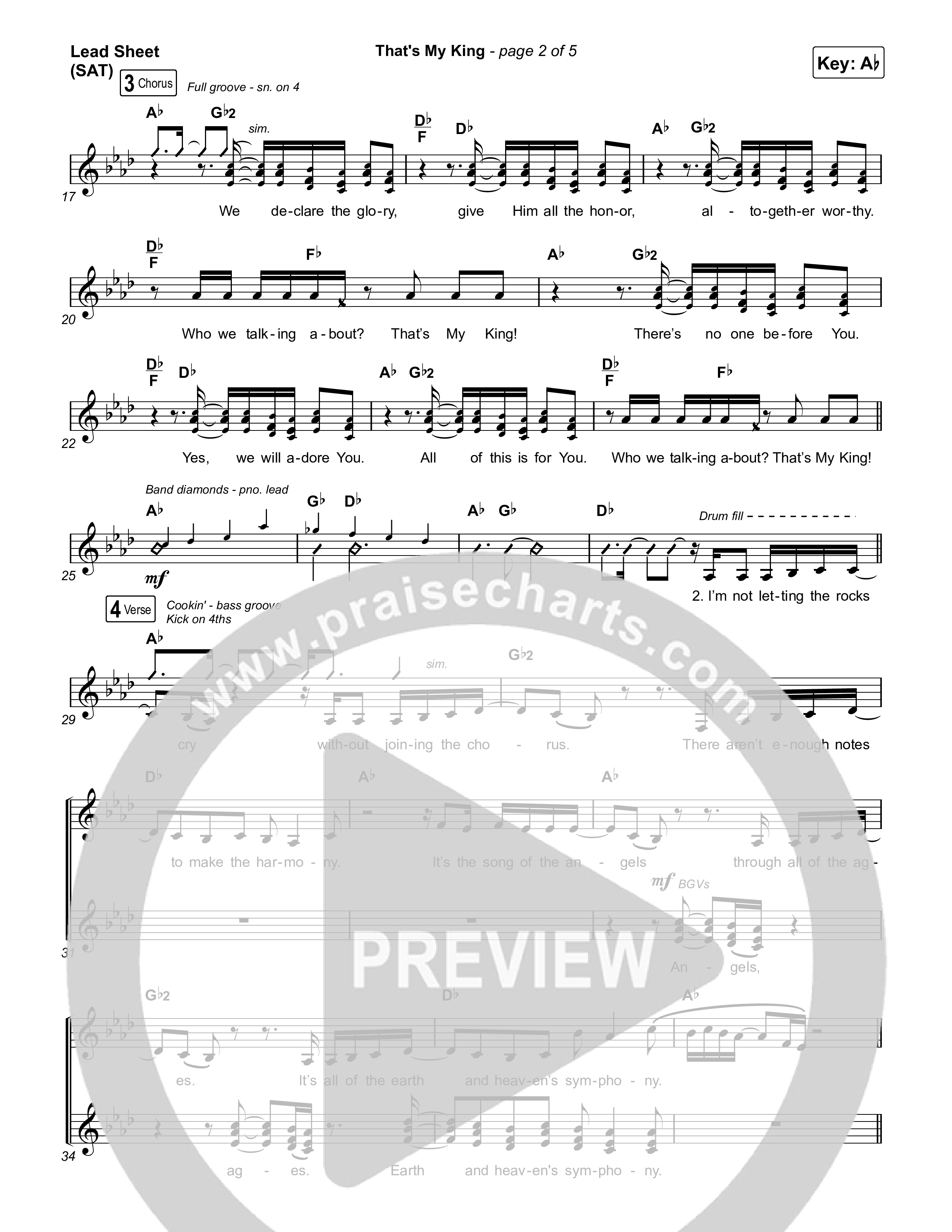 That's My King Lead Sheet (SAT) (CeCe Winans)