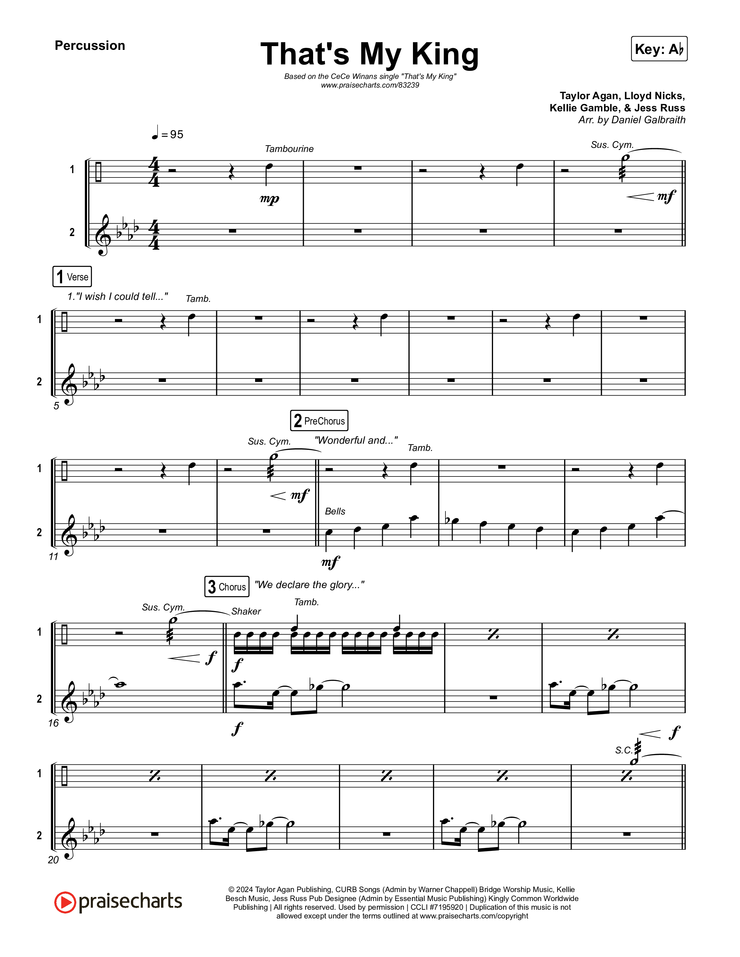 That's My King Percussion (CeCe Winans)