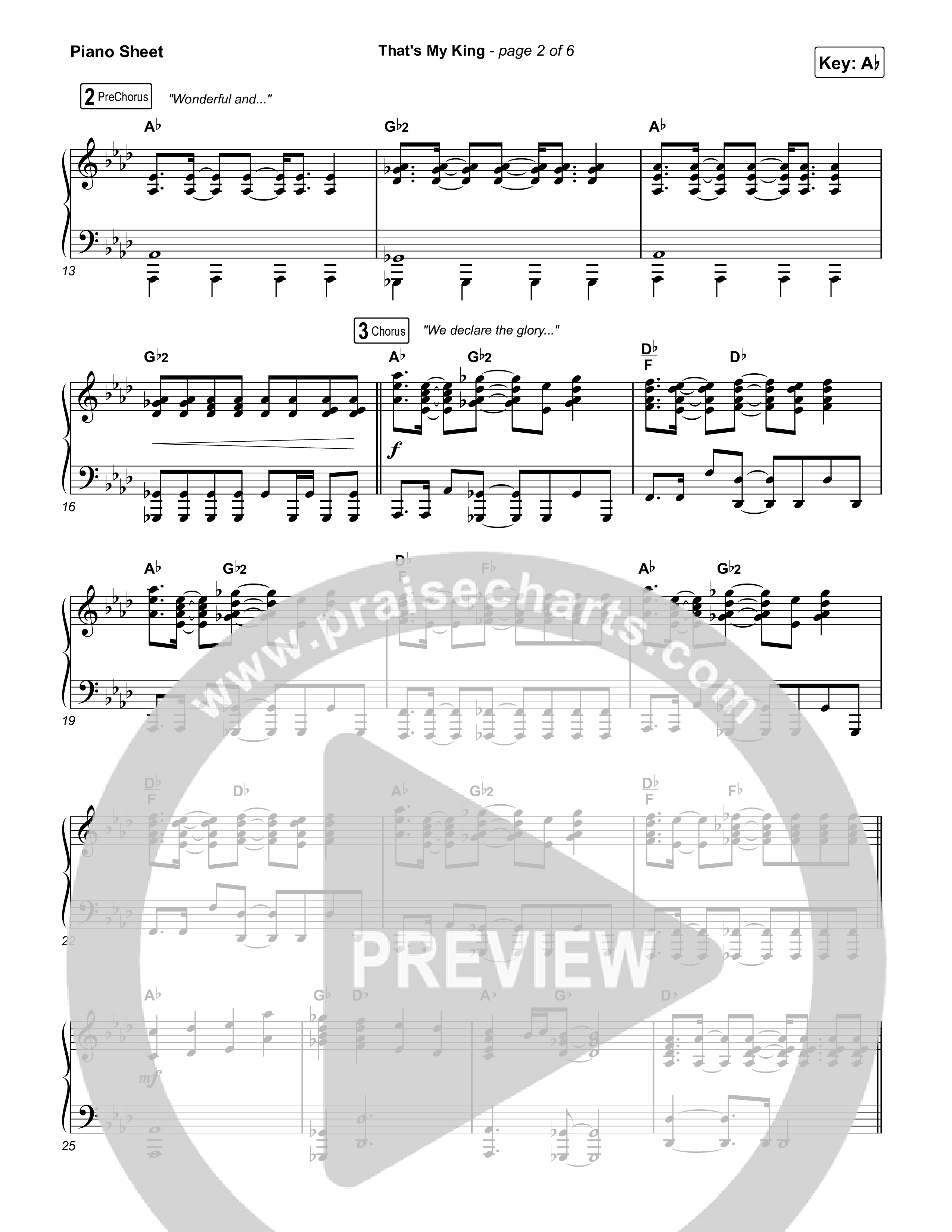 That's My King Piano Sheet (CeCe Winans)