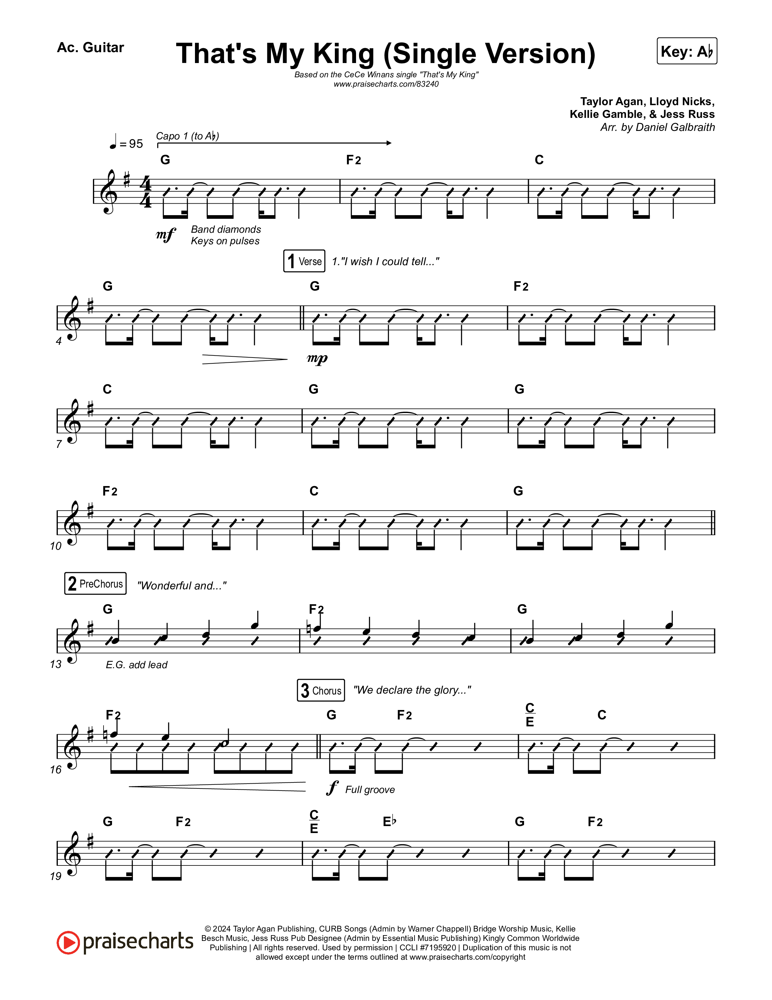 That's My King (Single Version) Acoustic Guitar (CeCe Winans)