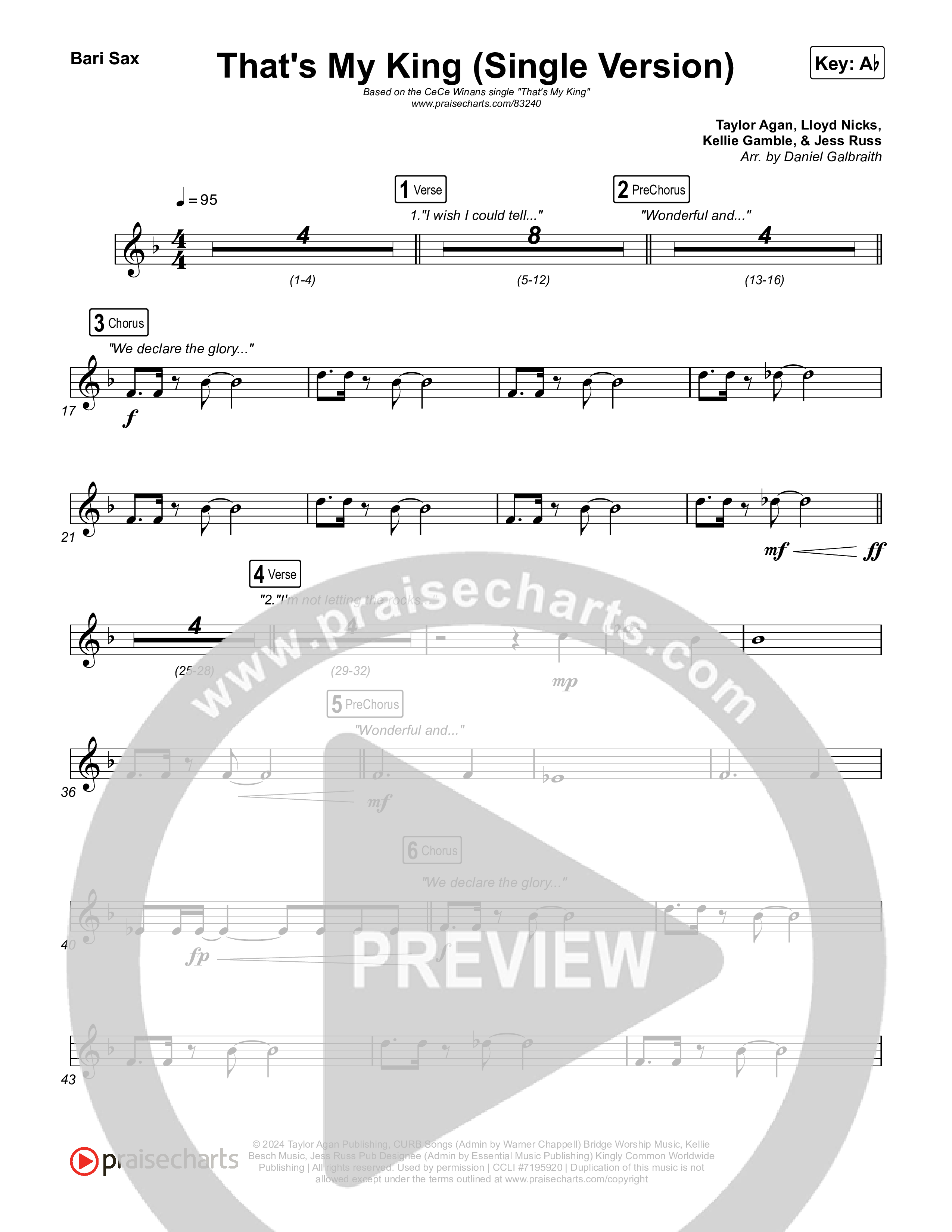 That's My King (Single Version) Bari Sax (CeCe Winans)