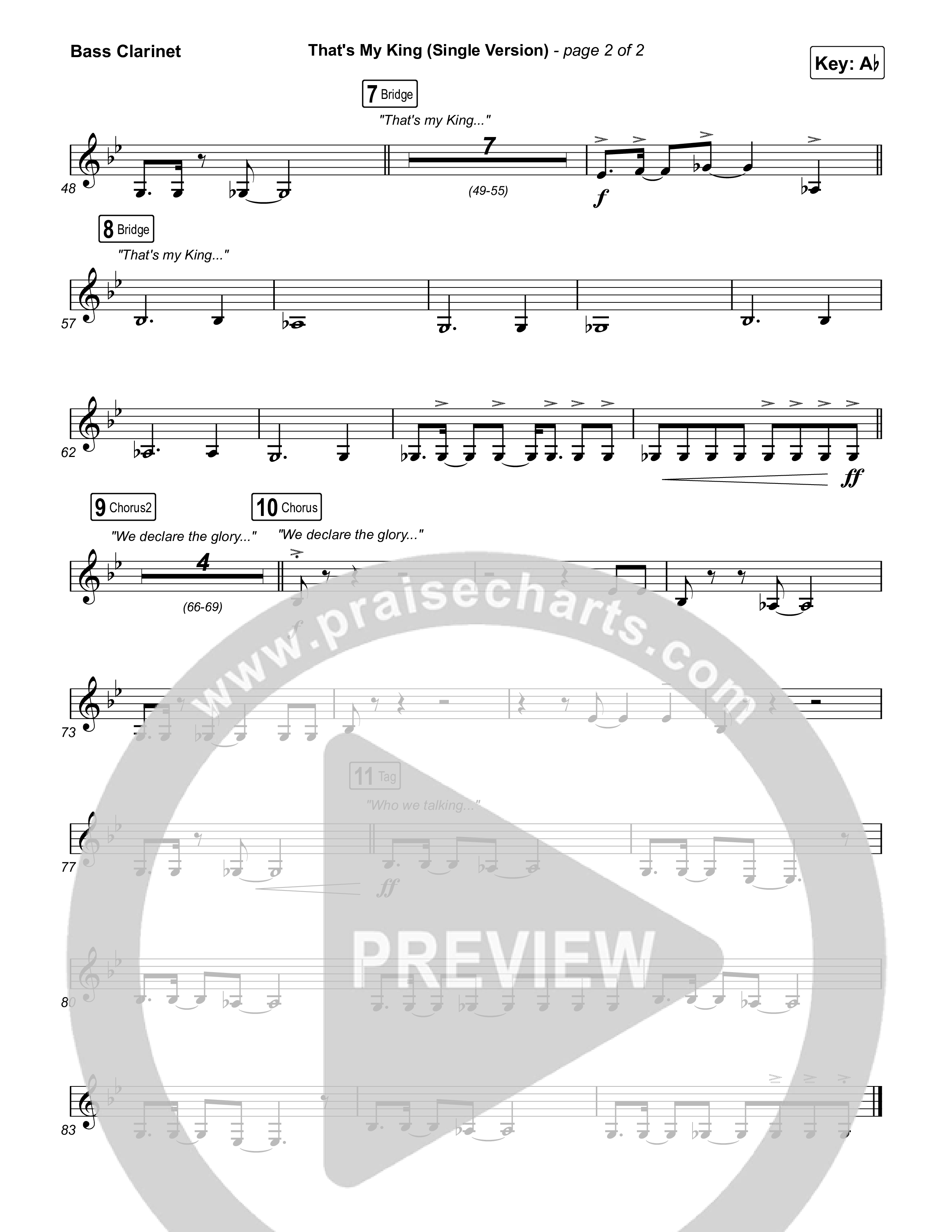 That's My King (Single Version) Bass Clarinet (CeCe Winans)