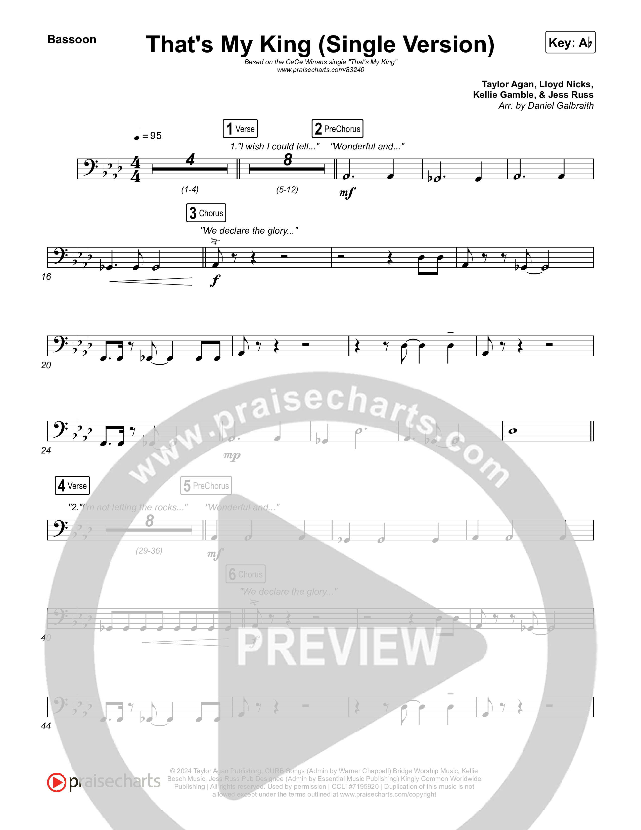 That's My King (Single Version) Bassoon (CeCe Winans)