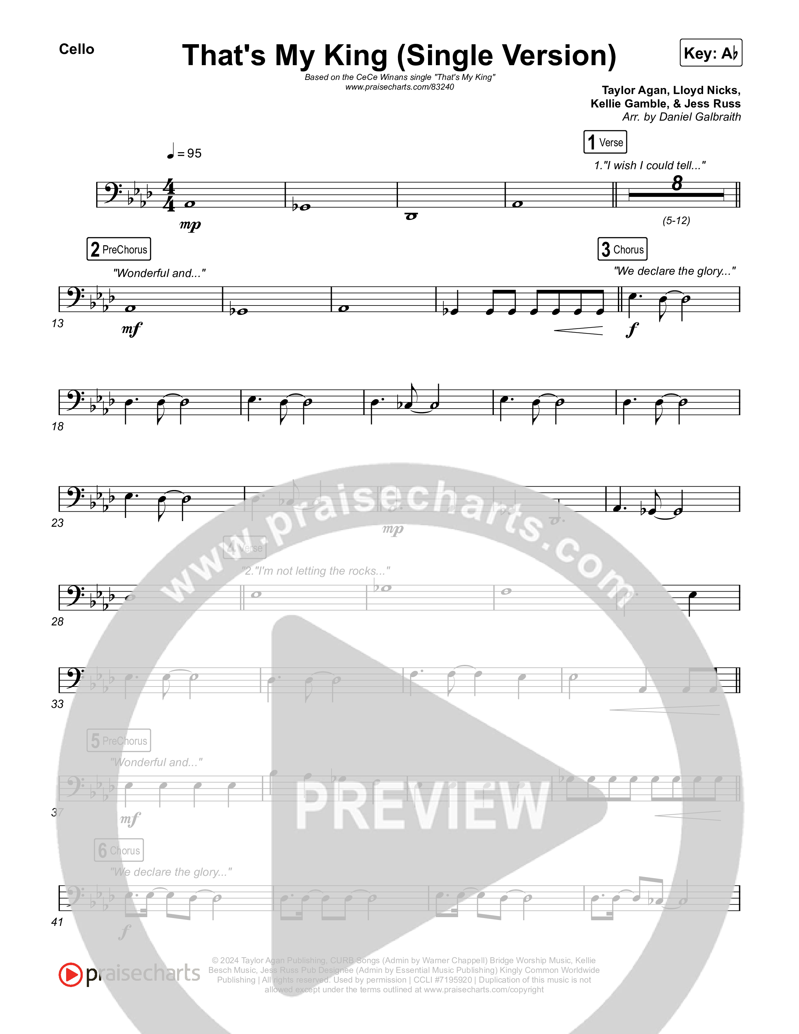 That's My King (Single Version) Cello (CeCe Winans)