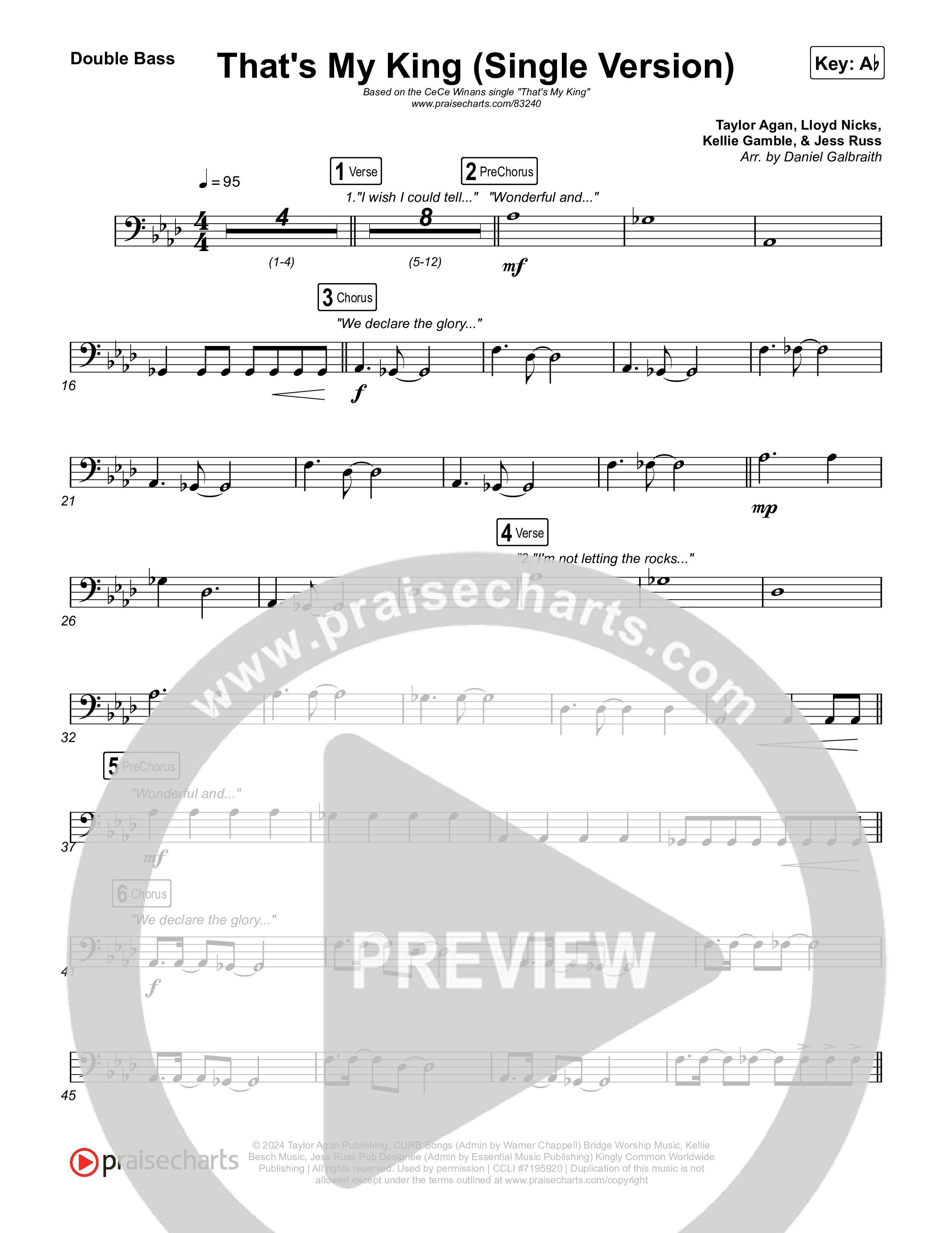 That's My King (Single Version) String Bass (CeCe Winans)