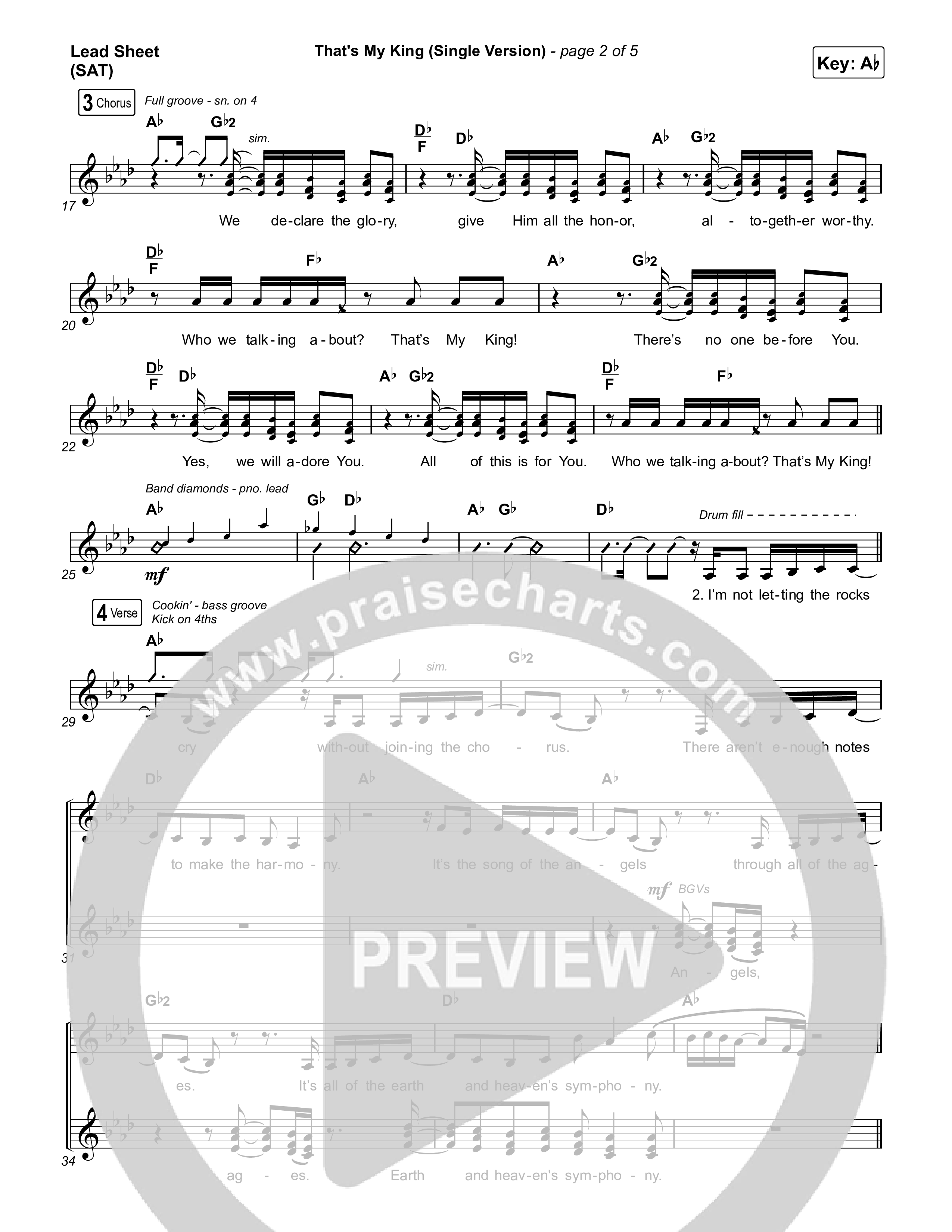 That's My King (Single Version) Lead Sheet (SAT) (CeCe Winans)