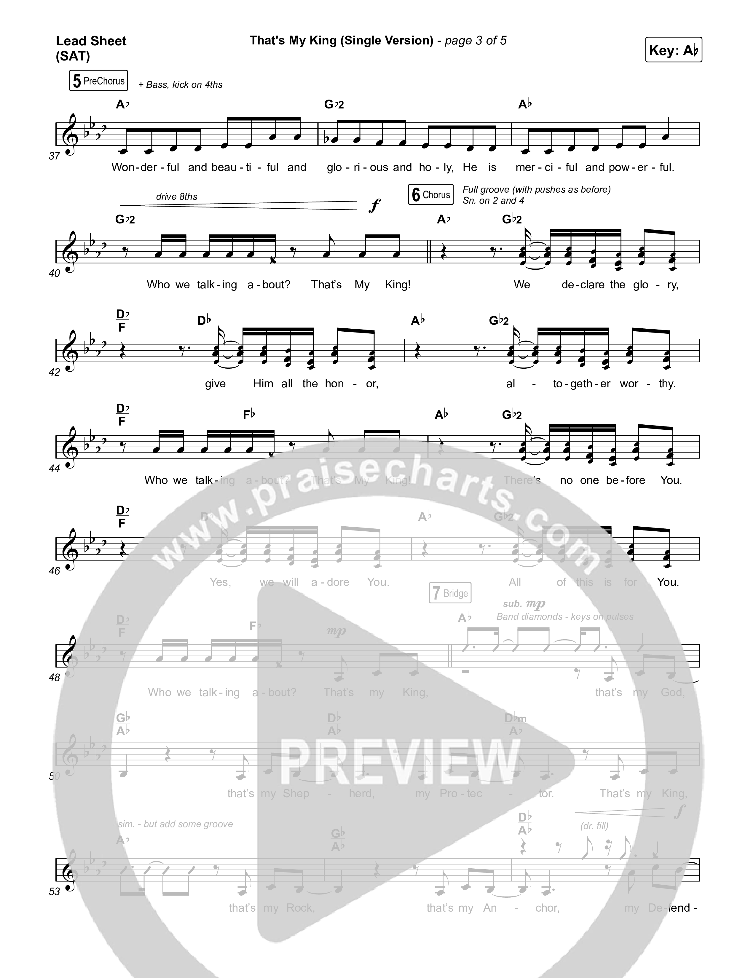 That's My King (Single Version) Lead Sheet (SAT) (CeCe Winans)