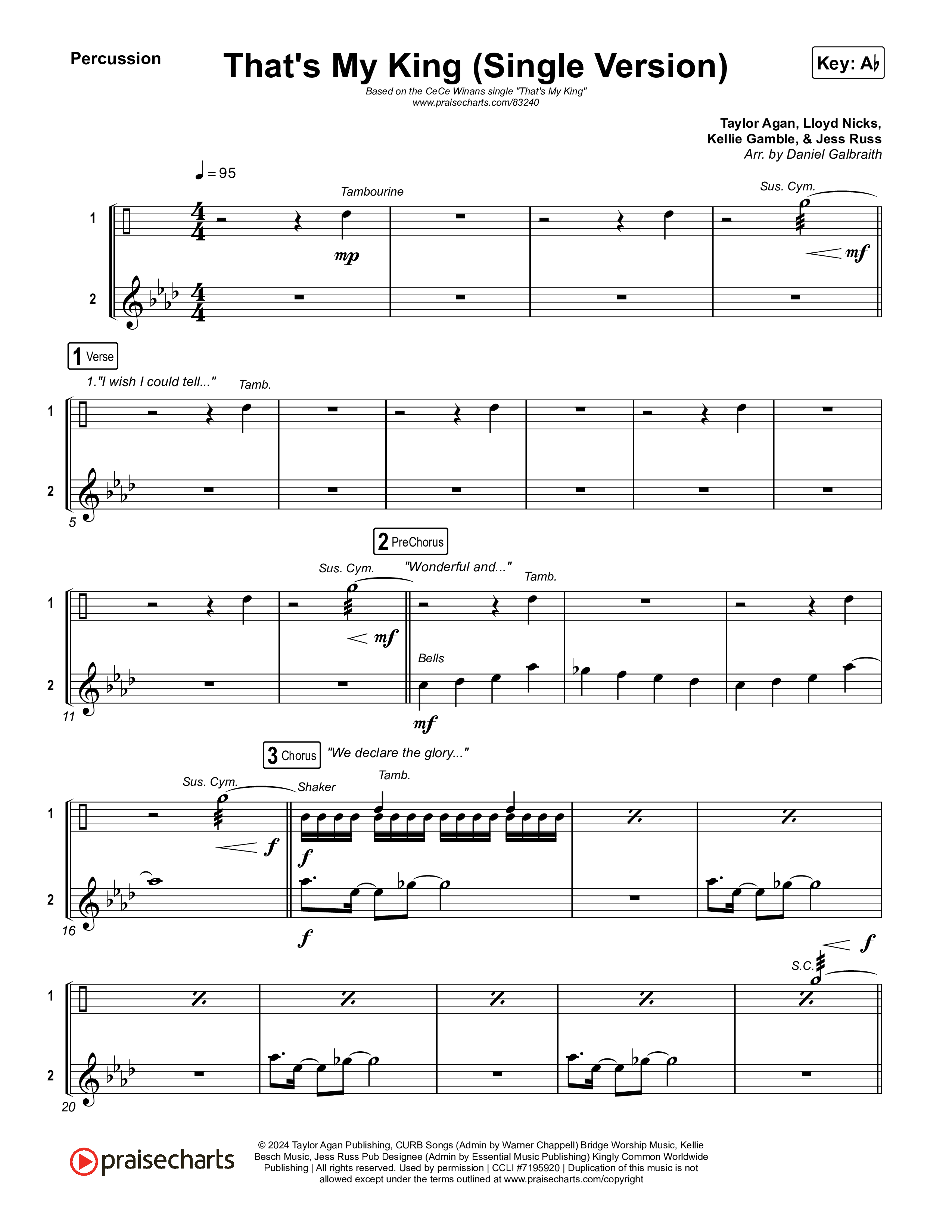 That's My King (Single Version) Percussion (CeCe Winans)